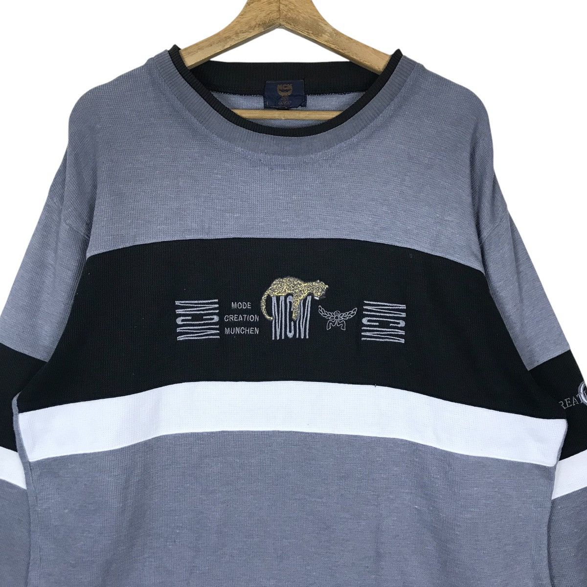 MCM Vintage Mode Creation München Pullover Jumper Sweatshirt Size US XL / EU 56 / 4 - 2 Thumbnail