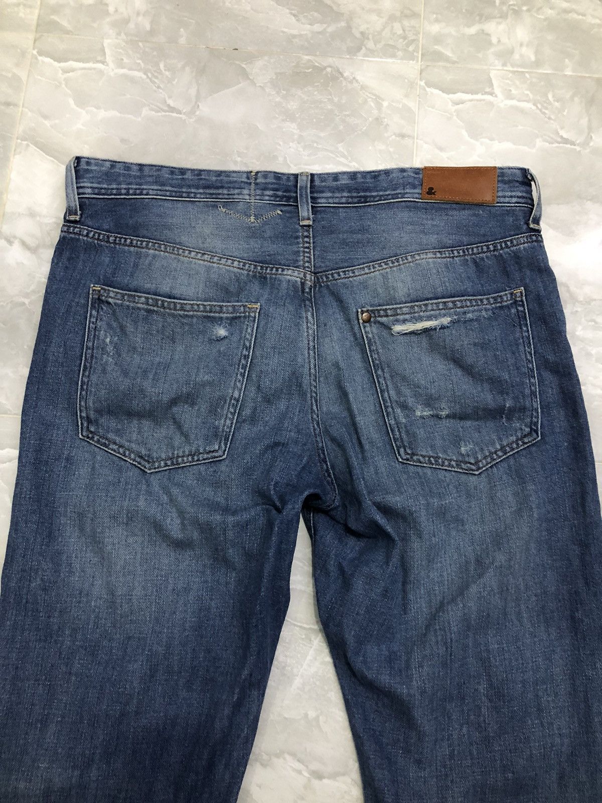 H&M H&M Boyfriend Distressed Boro Stitch Jeans Size US 35 - 12 Thumbnail