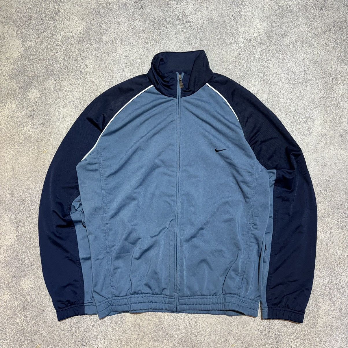 Nike × Vintage VINTAGE NIKE DRILL Y2K Full Zip Polyester Track Jacket Size US L / EU 52-54 / 3 - 1 Thumbnail