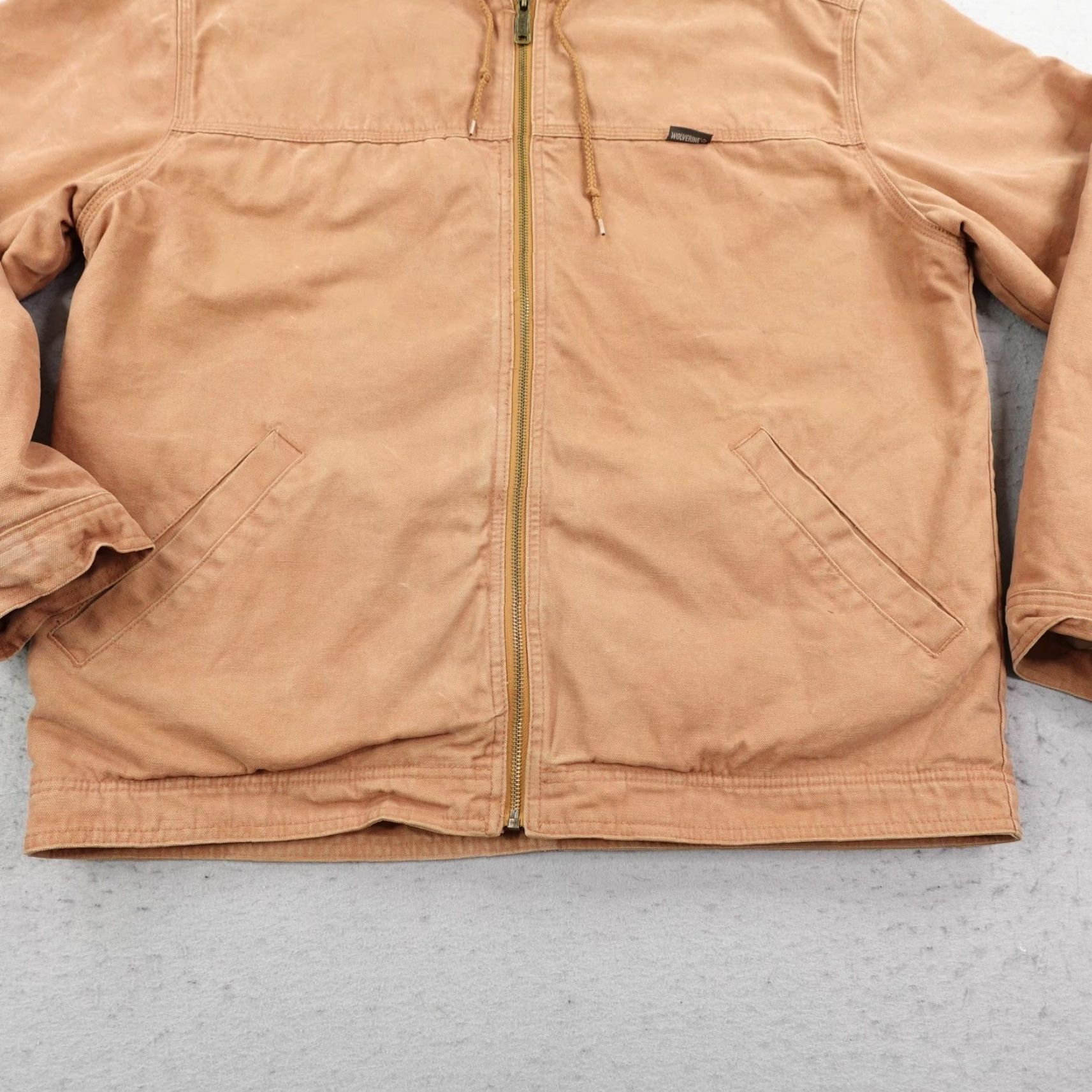 Vintage Wolverine Jacket Large Mens Brown Canvas Sherpa Lined Chore Work Coat Zip Up Size US L / EU 52-54 / 3 - 3 Thumbnail