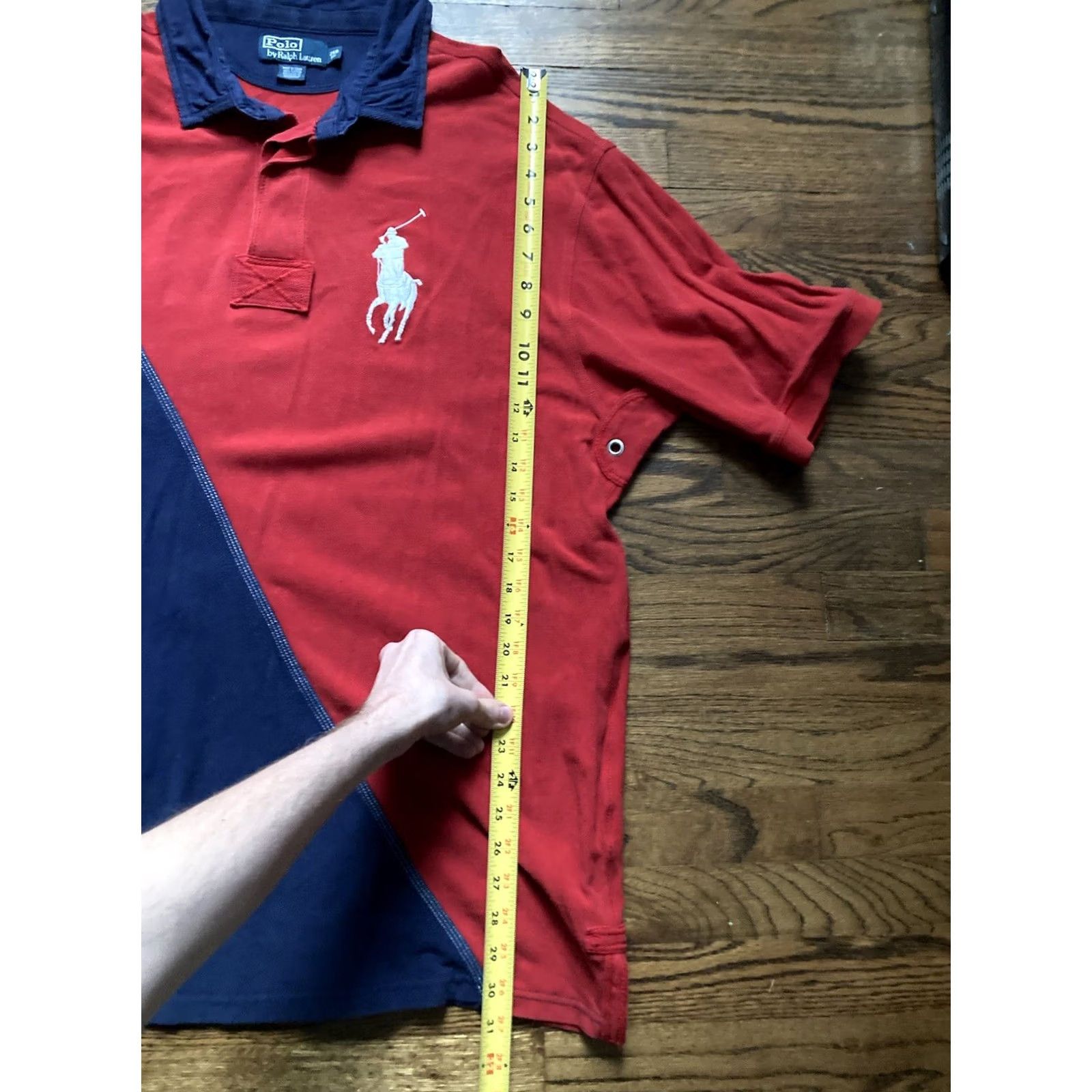 Polo Ralph Lauren VINTAGE Polo Ralph Lauren Shirt Mens Big 2X Blue Solid Short Sleeve Collared Nautical Polo Ralph Lauren Big Pony Sailboat Boat Yacht Club Mens Size US XXL / EU 58 / 5 - 7 Thumbnail