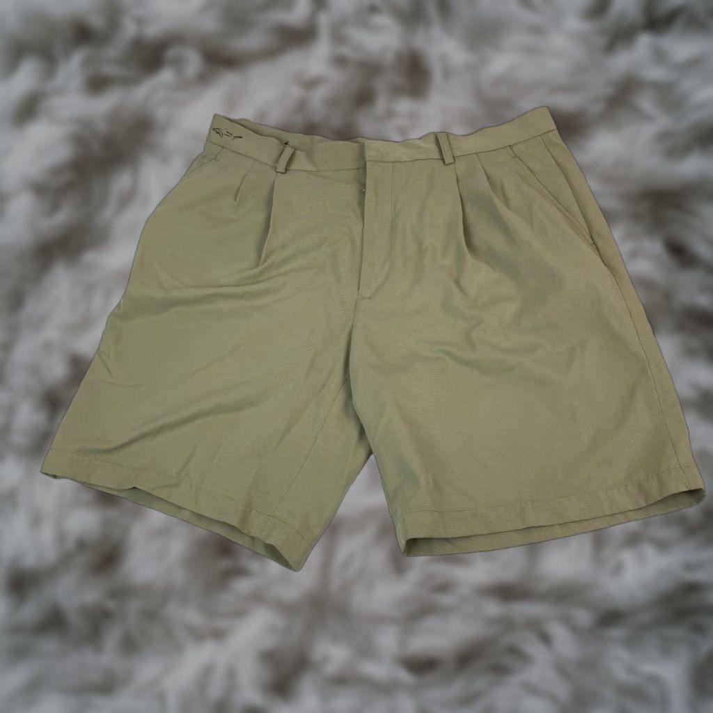 Vintage Greg Norman Mens Golf Shorts 38 Khaki Chino Shark Pleated Performance Size US 38 / EU 54 - 1 Thumbnail