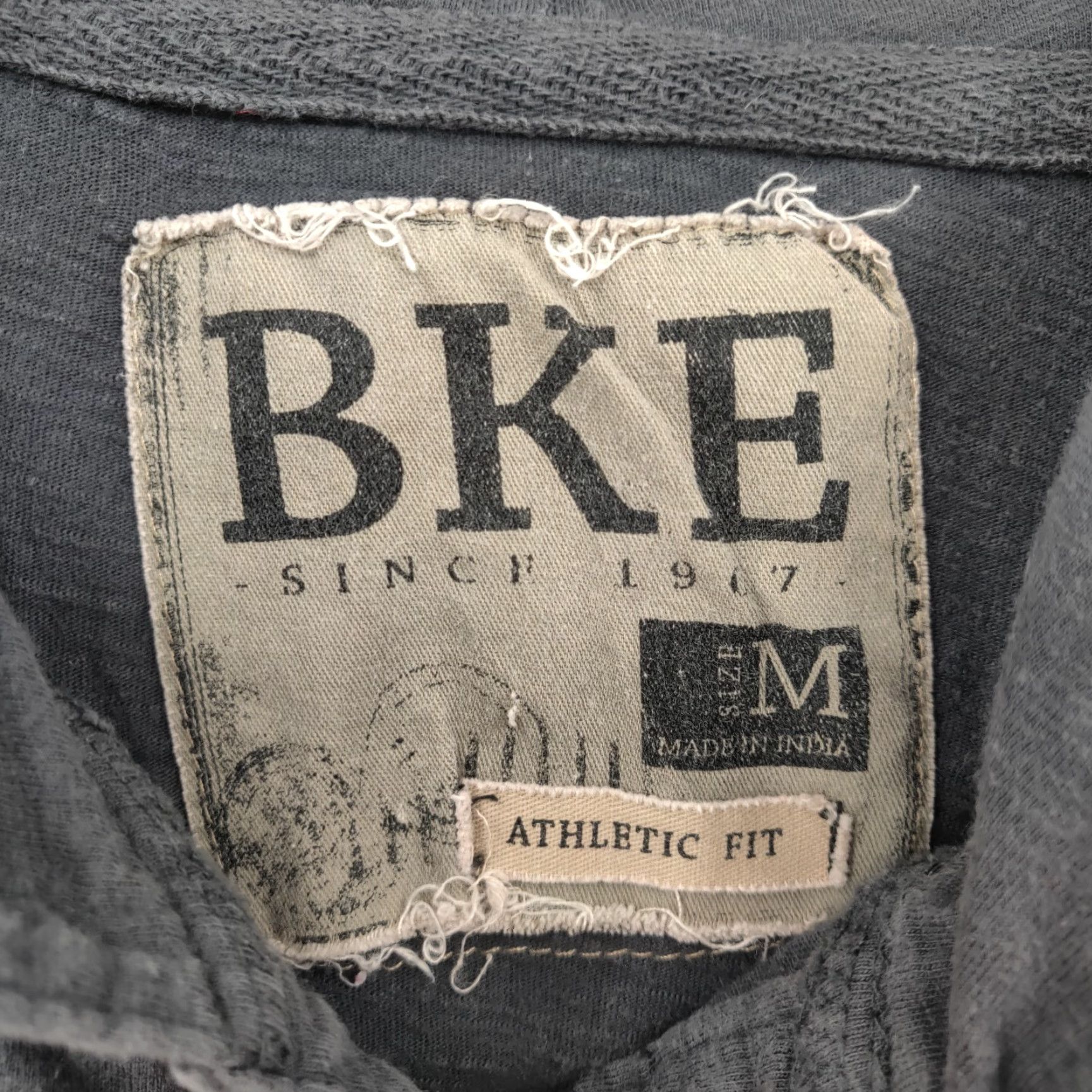 BKE BKE Hoodie Shirt Mens M Grey Athletic Fit Henley Long Sleeve Pocket Size US M / EU 48-50 / 2 - 7 Thumbnail