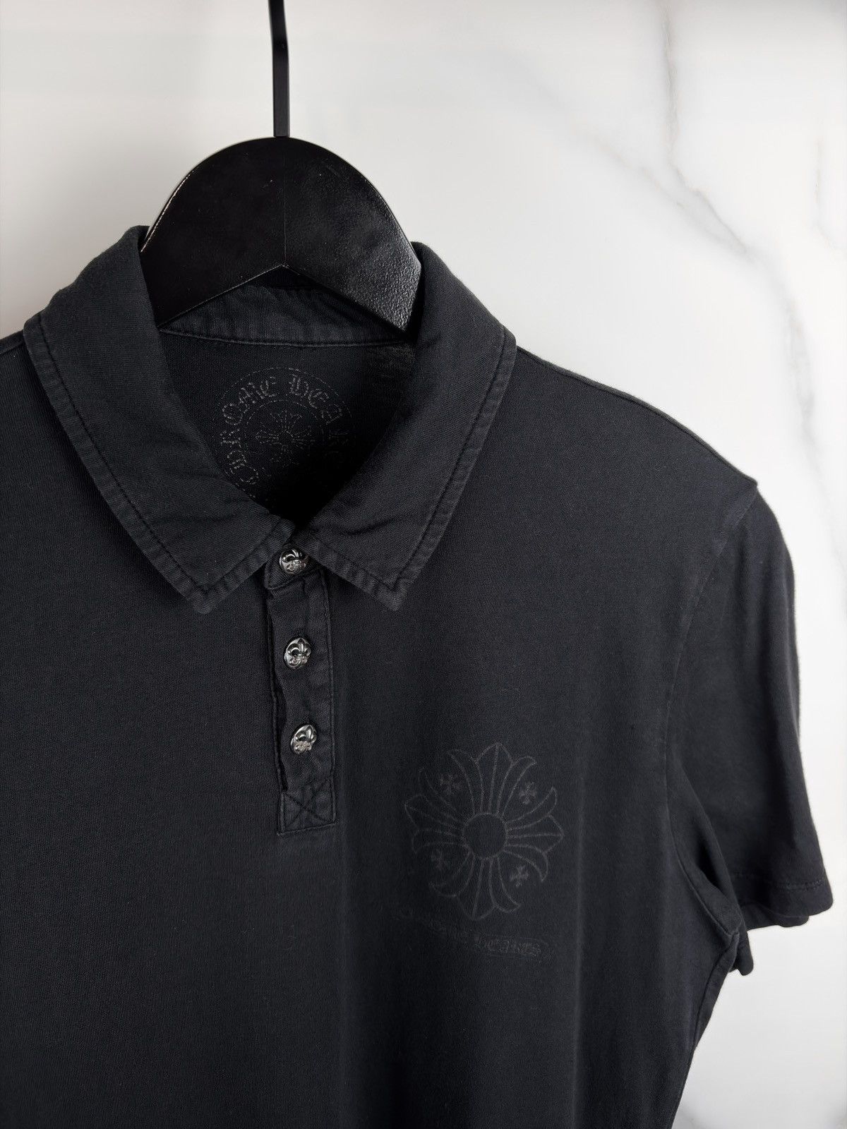 Chrome Hearts Chrome Hearts Vintage Silver Button Plus Cross Polo Shirt Size US S / EU 44-46 / 1 - 3 Thumbnail