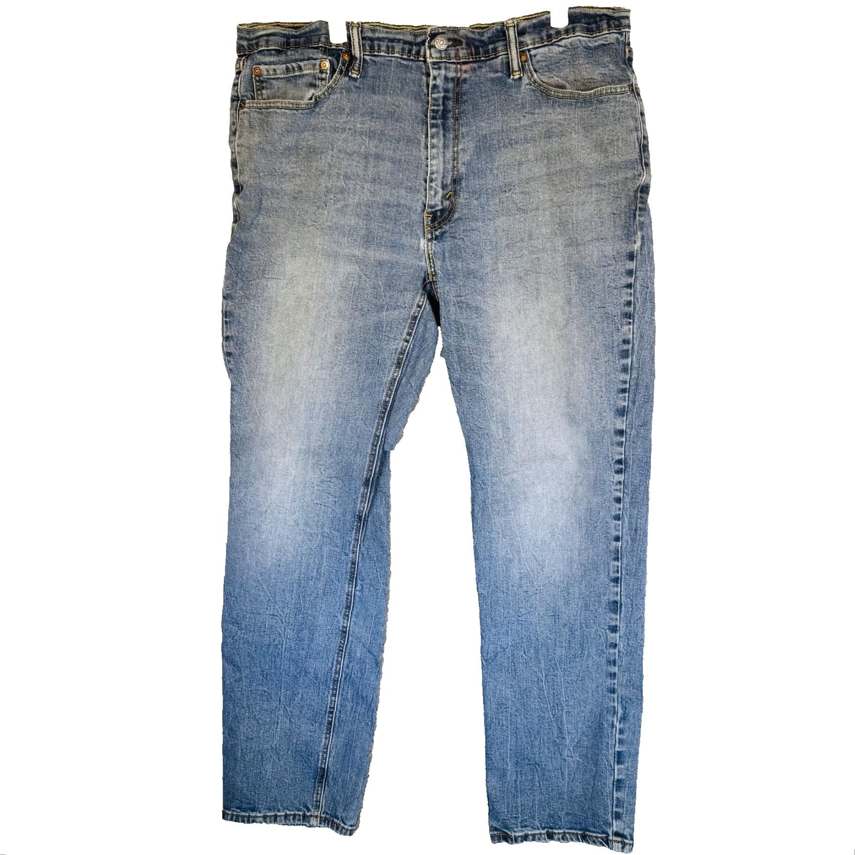 Levi's Levi's Jeans Mens 39x32 Blue Light Wash Straight Regular Stretch Denim Zip Fly Regular Vintage No Size US 39 - 5 Thumbnail