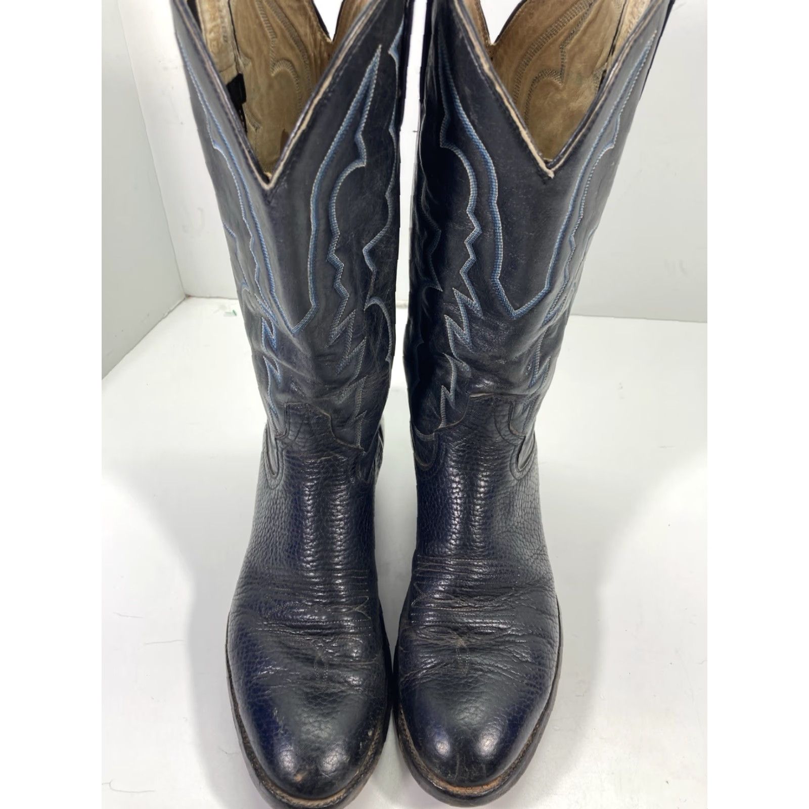 CO VINTAGE Adams Boot Co Boots Men Size 8 D Black Leather Western Cowboy Rodeo Classic Boots Mens Size US 8 / EU 41 - 2 Thumbnail