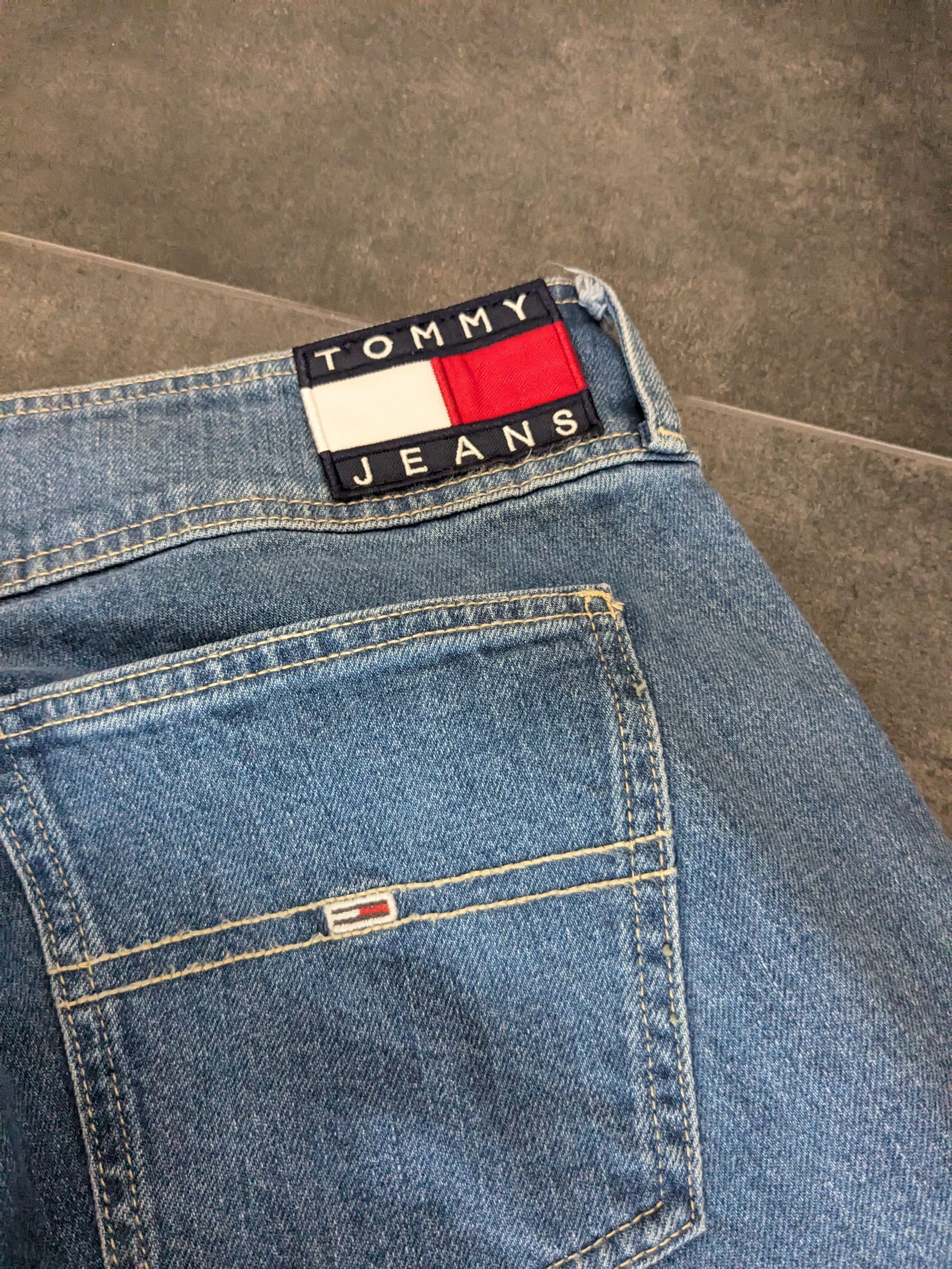 Tommy Hilfiger × Tommy Jeans Tommy Jeans 31/32 Wide Flared Blue Jeans Baggy Denim Size 31" - 6 Thumbnail