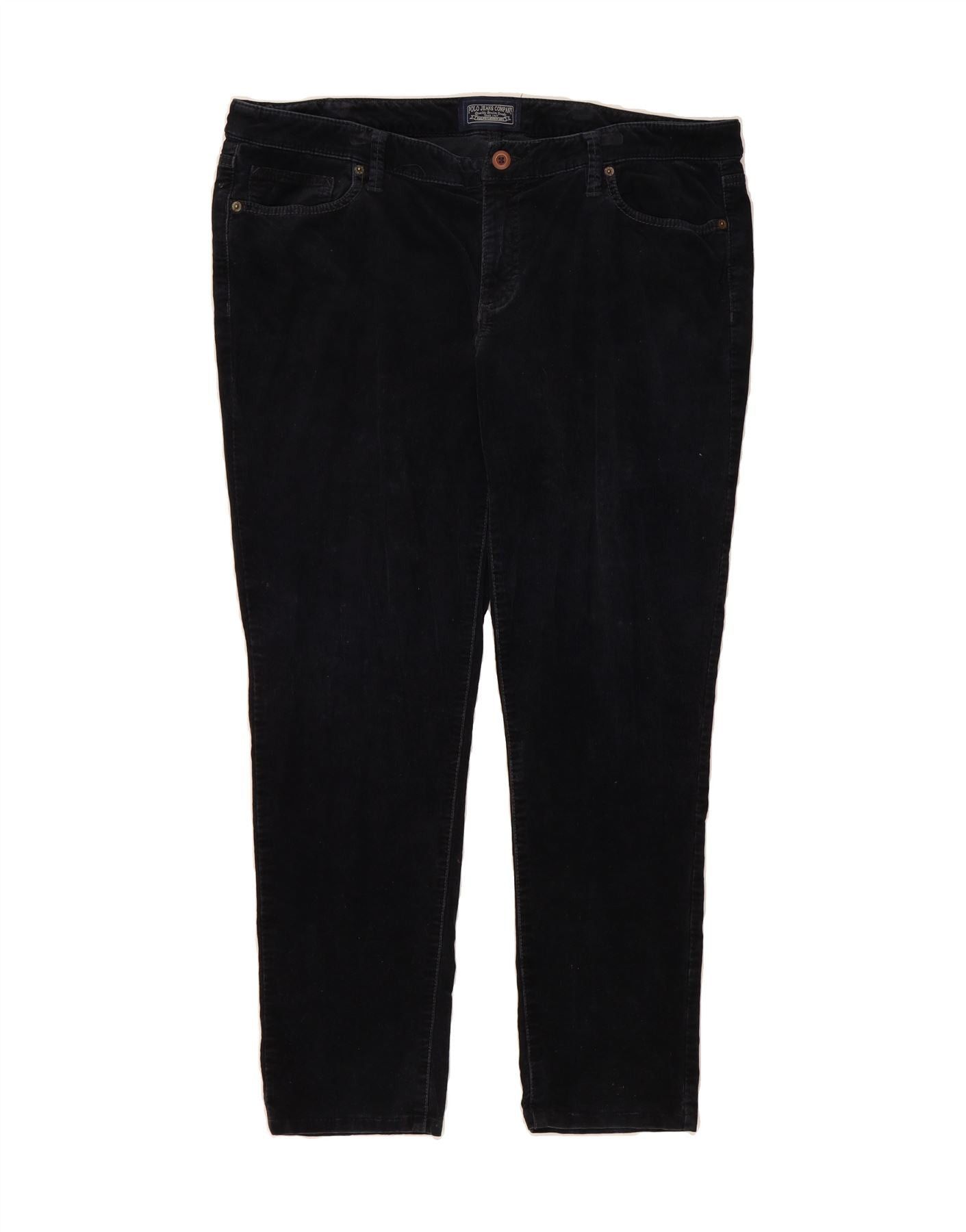 Polo Ralph Lauren Womens Slim Corduroy Trousers W32 L29 Navy Blue Cotton Size 24" / US 00 / IT 34 - 1 Thumbnail