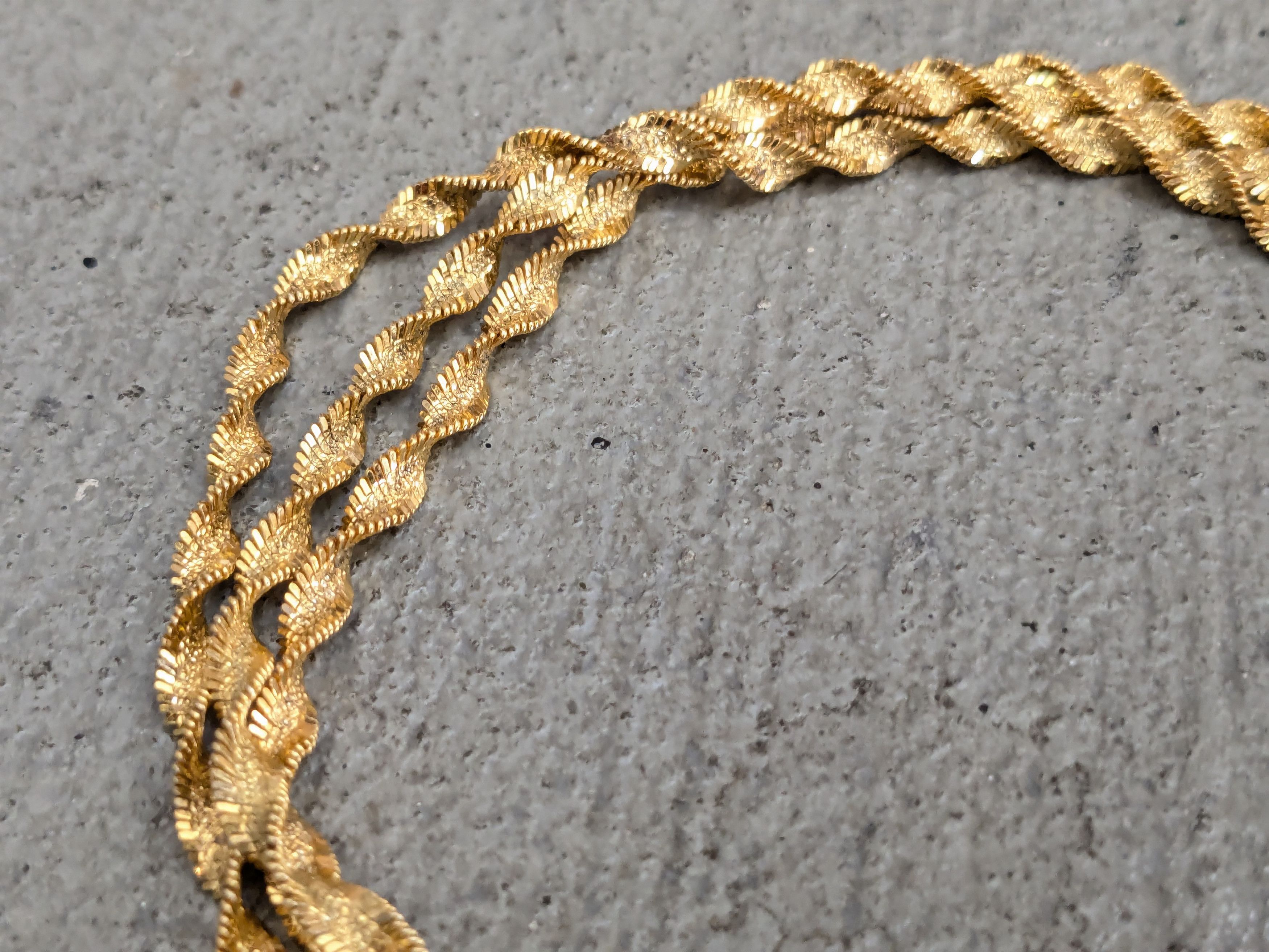 Sterling Silver Milor Sterling Silver Necklace Twist Herringbone Vermeil Size ONE SIZE - 4 Thumbnail