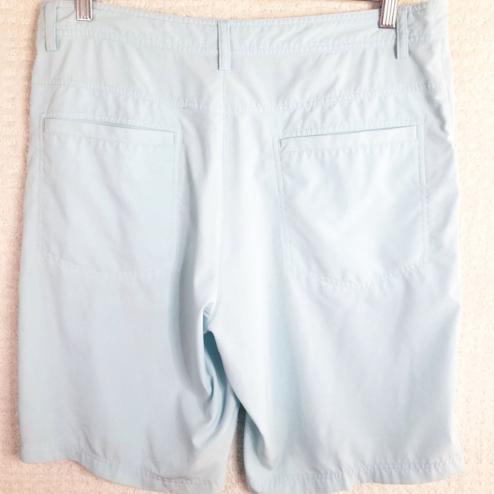 Vintage Short Par 4 Shorts Men 34 Light Blue 10" Inseam Golf Performance Stretch Chino Athletic Flat Front Mid Rise Size US 34 / EU 50 - 6 Thumbnail
