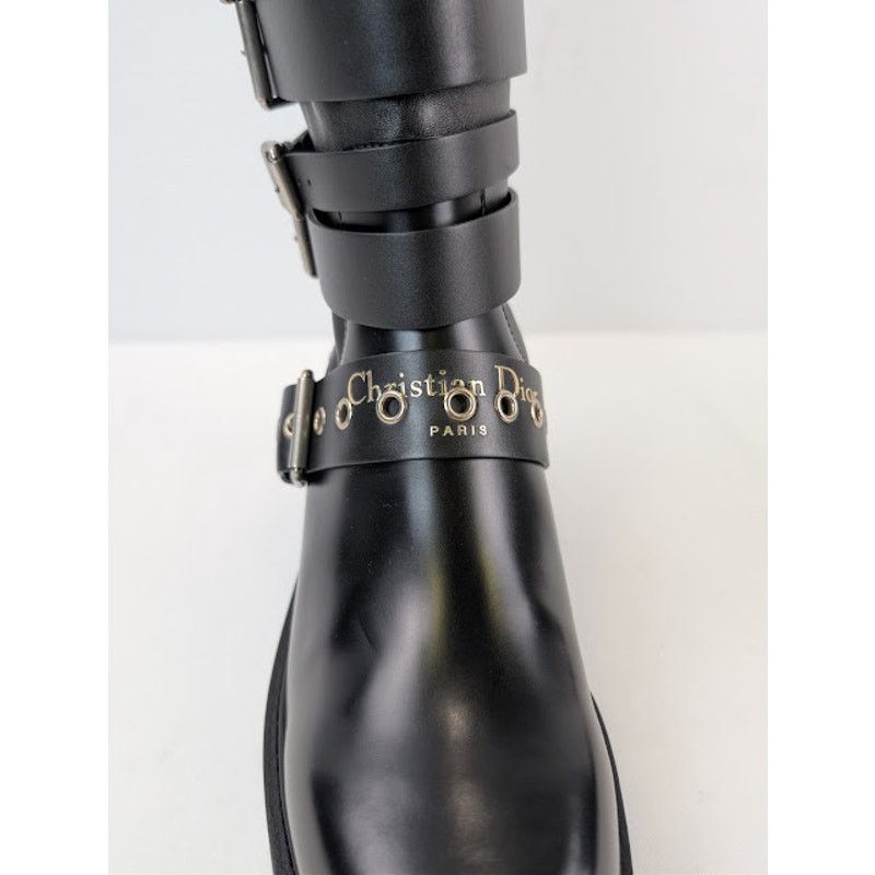 Dior o1rshd1 Christian Zip Detailed Buckled Boots in Black Size US 10 / IT 40 - 16 Thumbnail