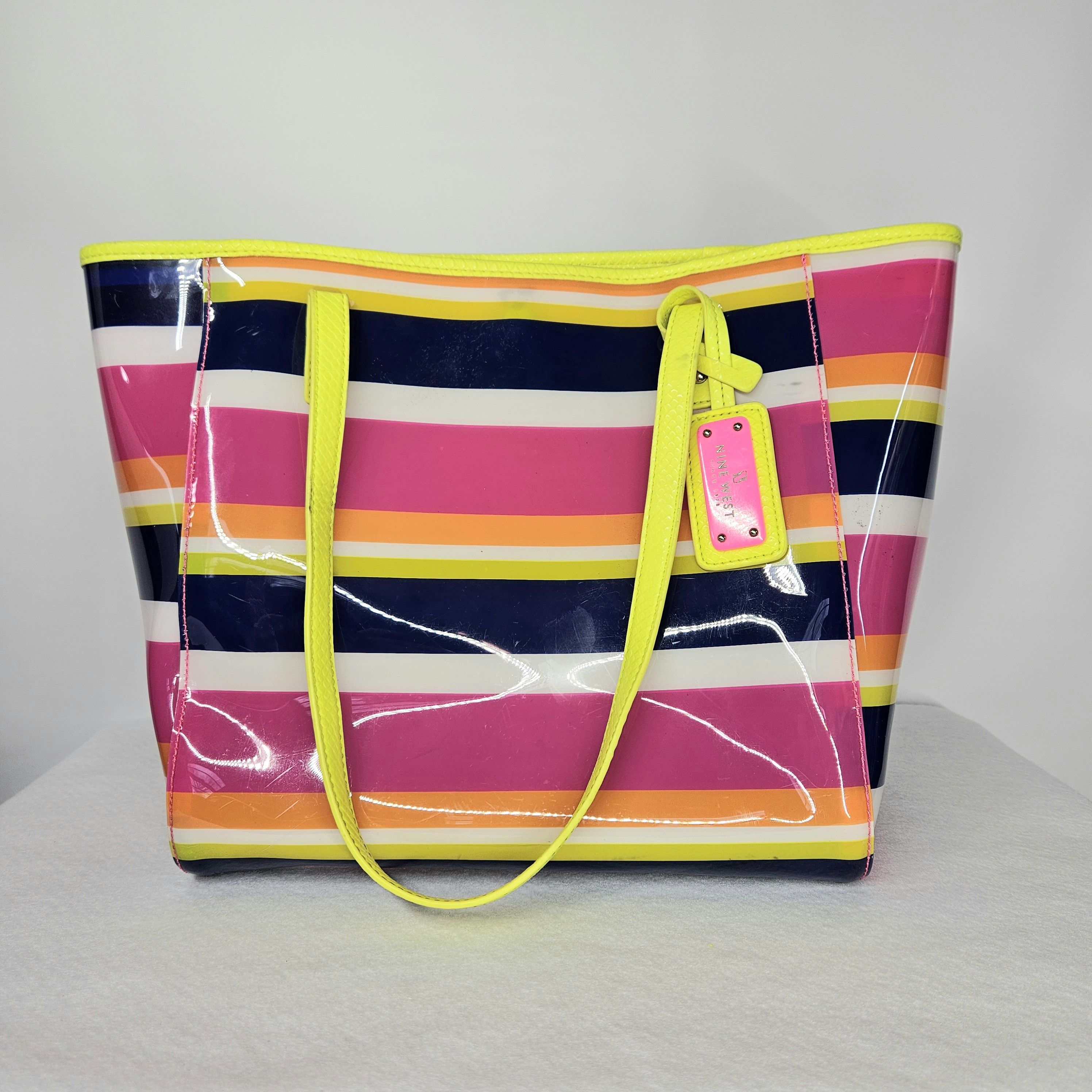 Nine West Nine West 11x11x5.5" Tote Bag Plastic Double Handles Rainbow Size ONE SIZE - 5 Thumbnail