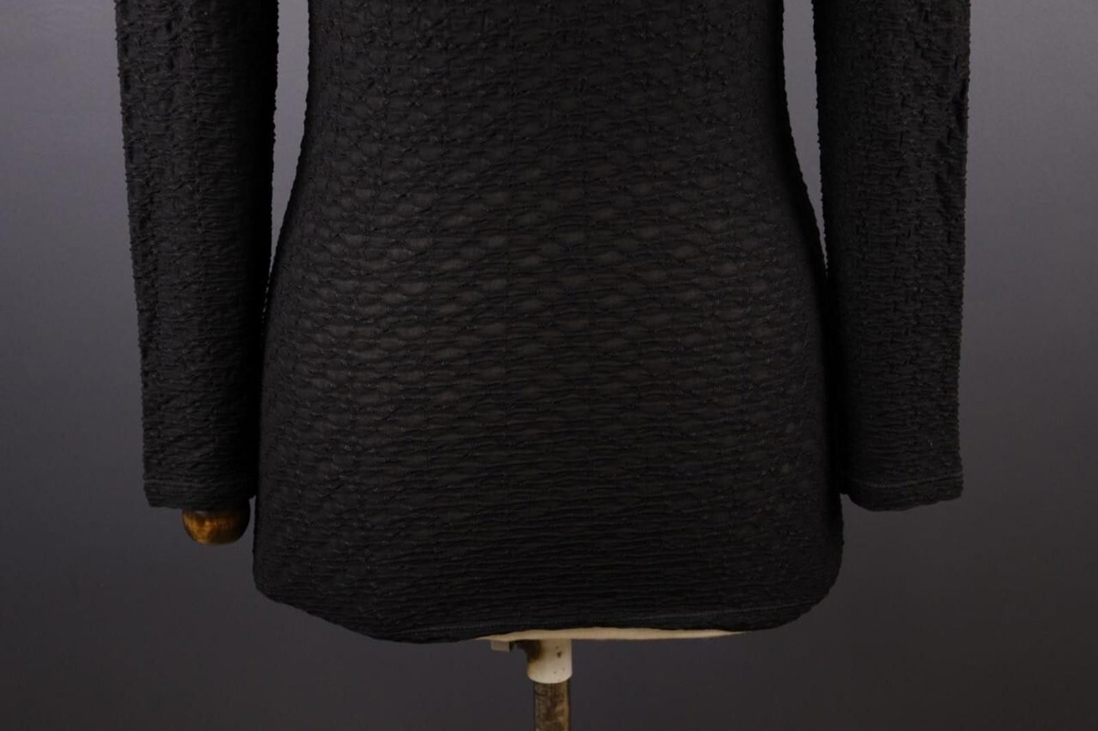 Armani Collezioni Armani Collezioni Black Ribbed Long Sleeve Top Shirt Size 36 Size M / US 6-8 / IT 42-44 - 7 Thumbnail