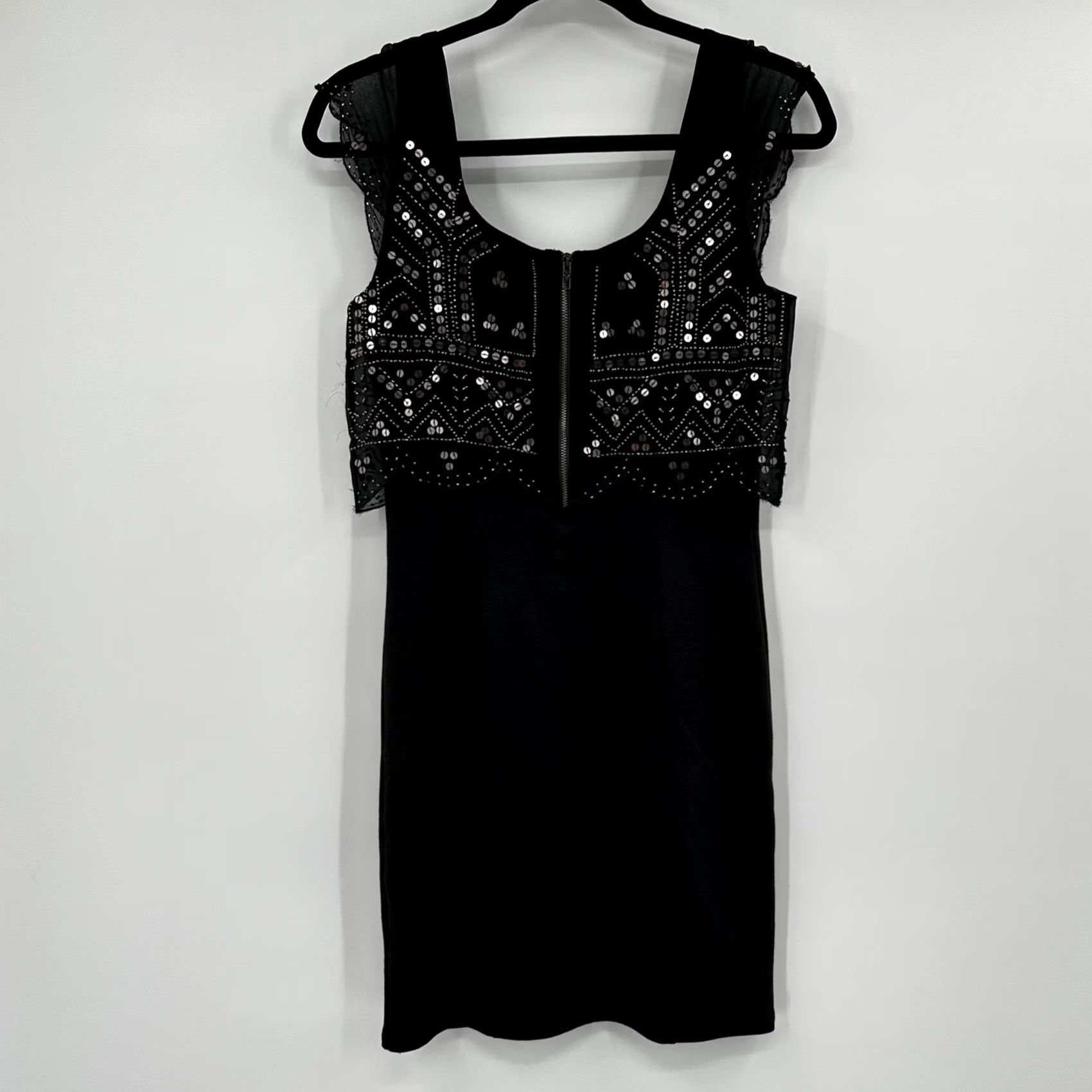 American Eagle Outfitters American Eagle Outfitters Womens XS Black Sequin Embellished Mini Bodycon Dress Size XS / US 0-2 / IT 36-38 - 6 Thumbnail