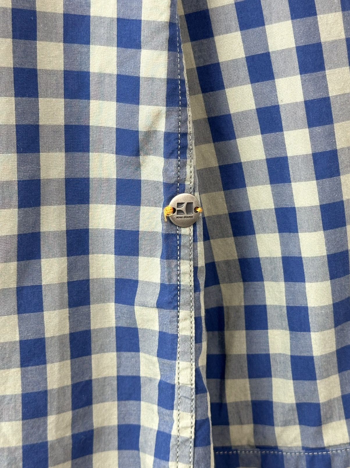 Hugo Boss Boss Orange Slim Fit Grey-Blue Cotton Check Men’s Shirt Size US S / EU 44-46 / 1 - 7 Thumbnail