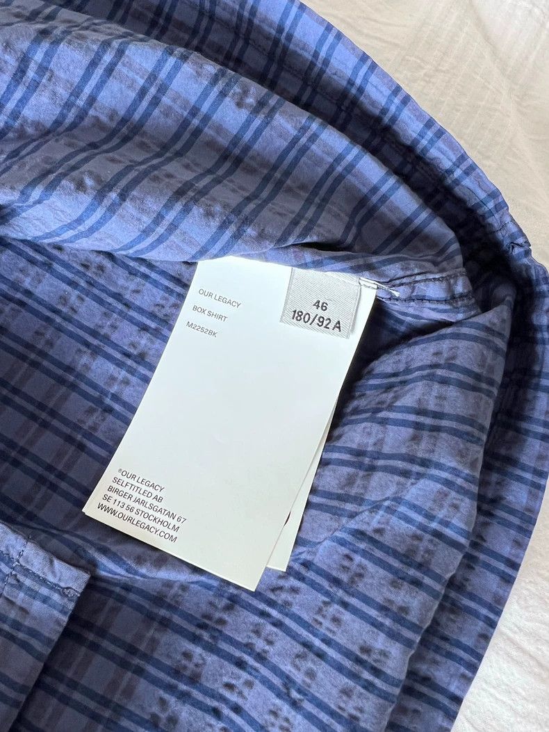 Our Legacy our legacy 25SS puff yarn blue plaid shirt 2504-Nextarrow Size US S / EU 44-46 / 1 - 6 Thumbnail