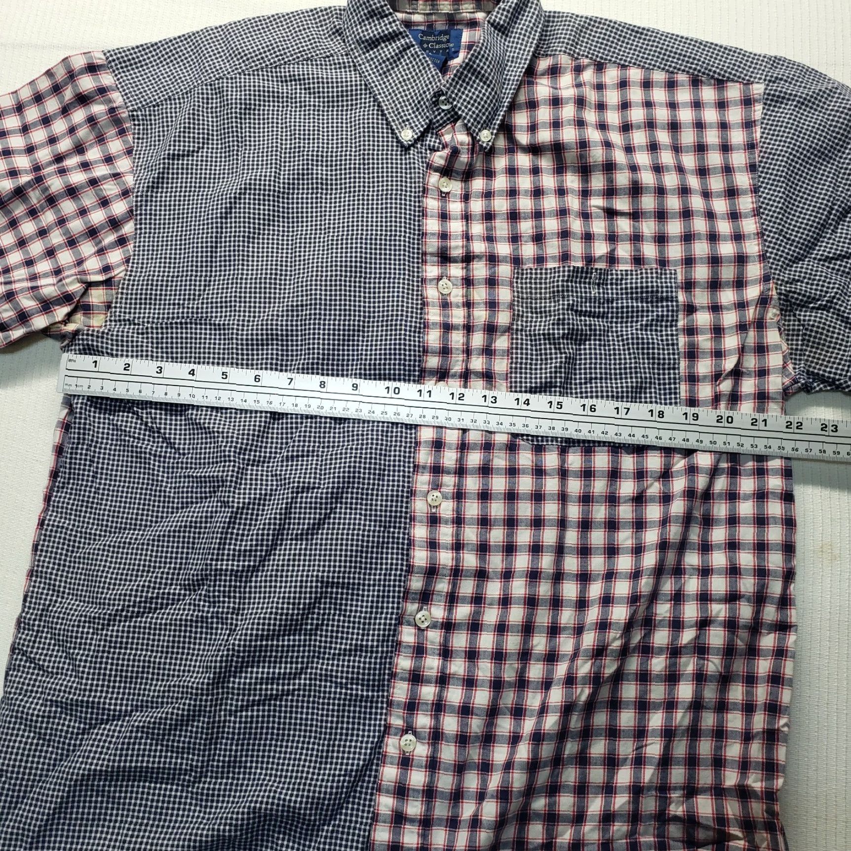 Vintage Cambridge Classics Shirt Men L Gray Red White Plaid Button-Up Short Sleeve Casual Workwear Spreading Classic Mens Size US L / EU 52-54 / 3 - 4 Thumbnail