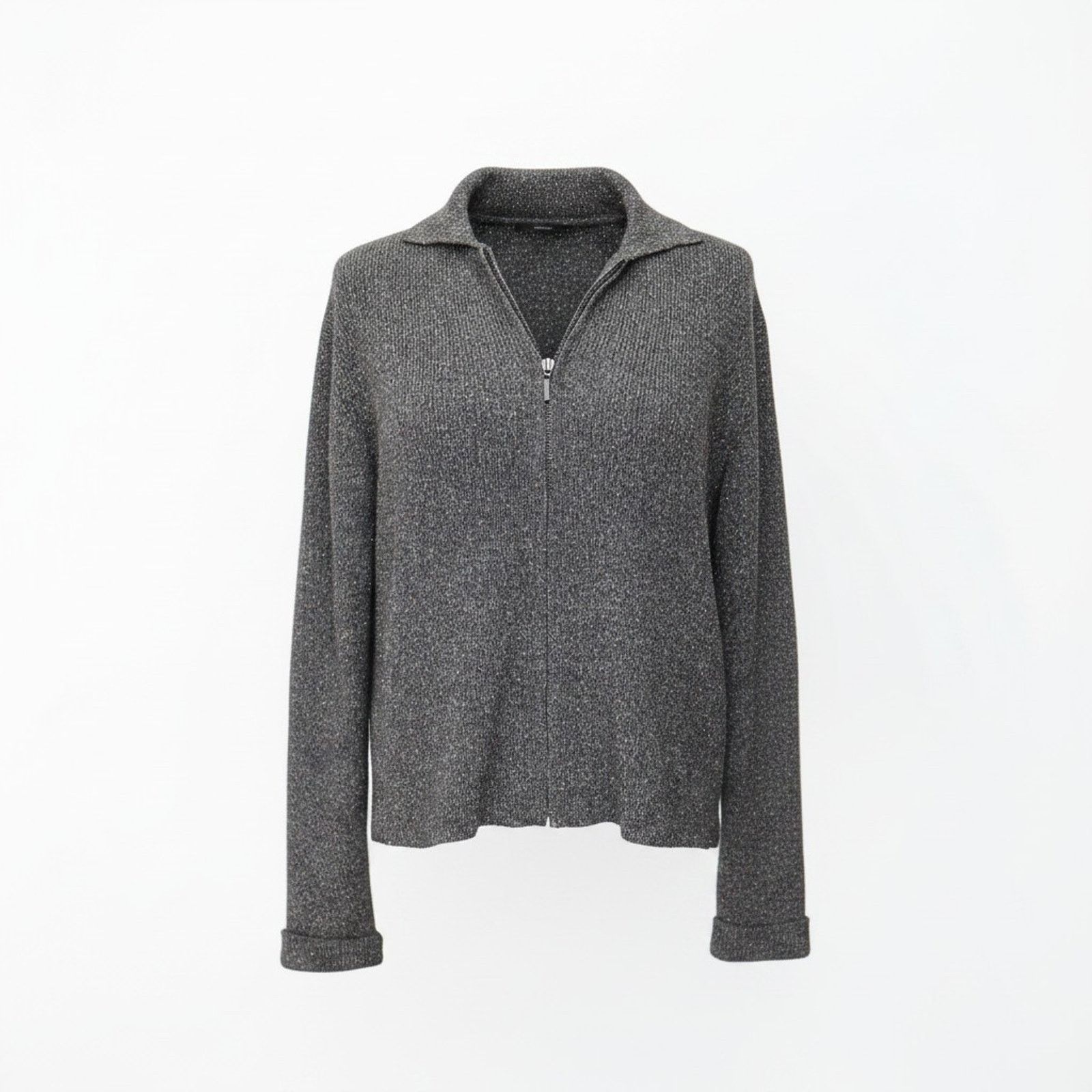 Eileen Fisher EILEEN FISHER Gray Full Zip Collared Cardigan Sweater Size S Size S / US 4 / IT 40 - 2 Thumbnail