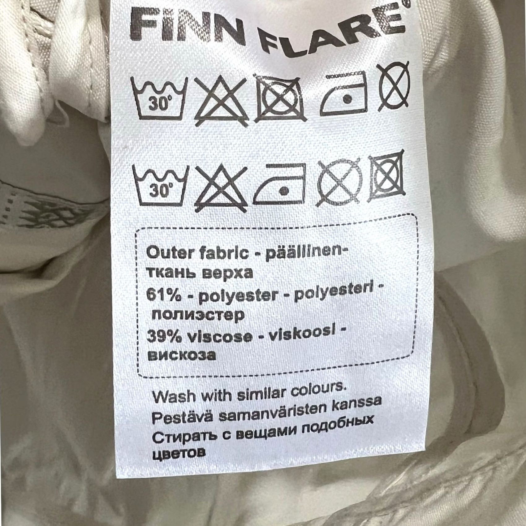 Vintage Finn Flare Mens Jacket Cream Full Zip Stand-Up Collar Zip Pockets European Sz S Windbreaker City Men Size US S / EU 44-46 / 1 - 7 Thumbnail