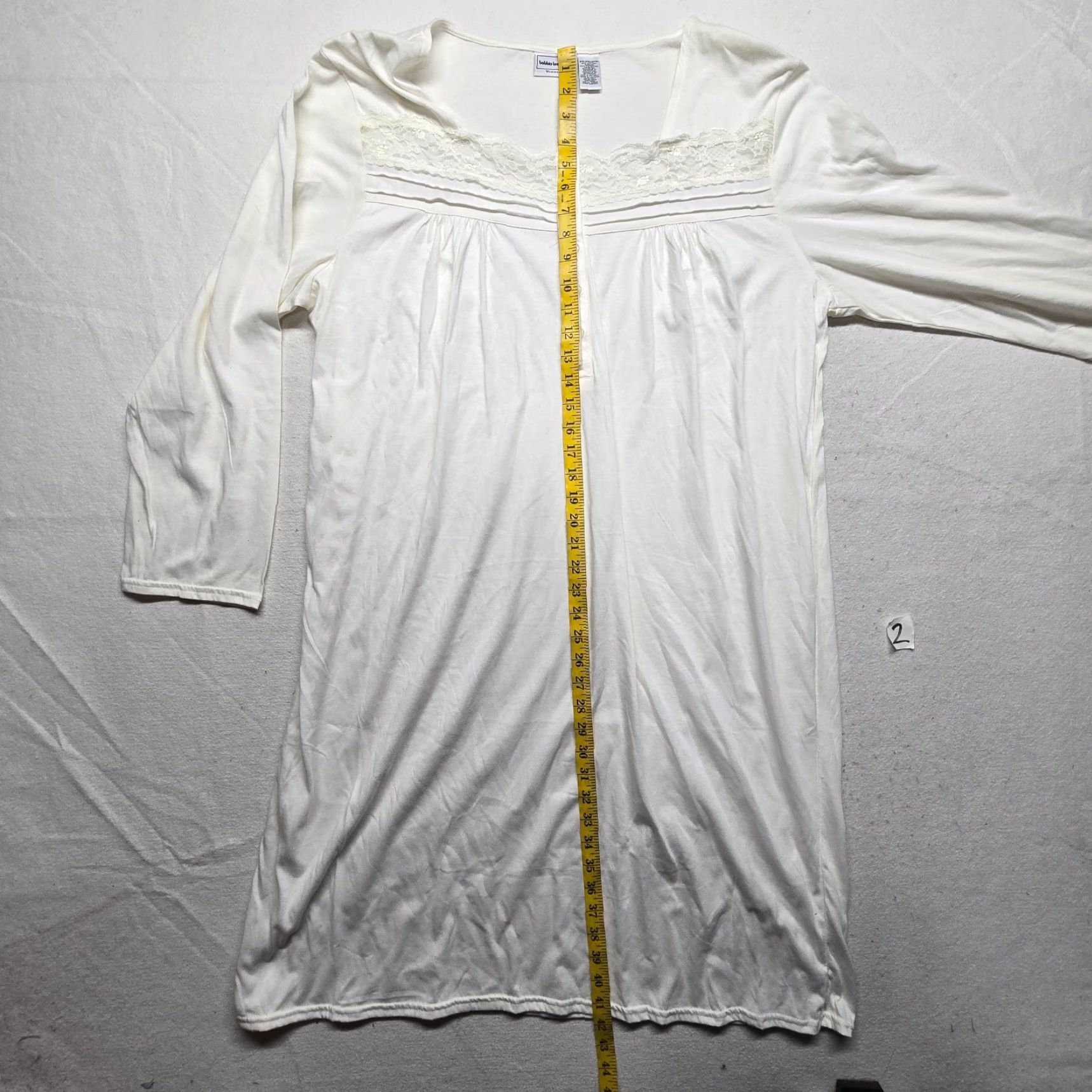 Vintage Bobbie Brooks Sleep Shirt Women Adult 2XL White Gown Lightweight Spring Summer Fall Nite Shirt Womens 2XL Size XXL / US 16-18 / IT 52-54 - 7 Thumbnail