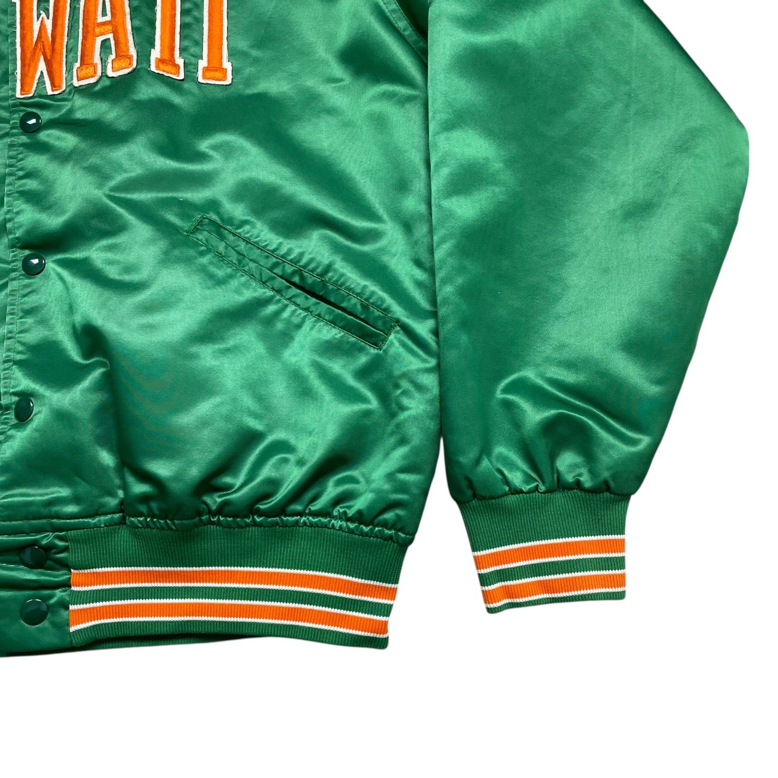 NCAA VTG 80s 90s HAWAII RAINBOW WARRIORS FELCO SATIN JACKET Sz L Size US L / EU 52-54 / 3 - 3 Thumbnail
