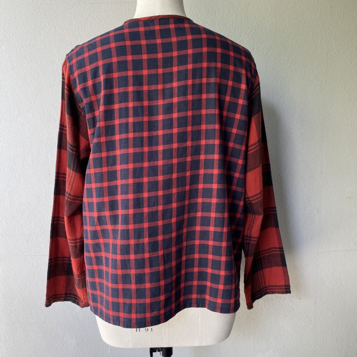 Zucca Zucca Red and Black Patchwork Plaid Long Sleeve Shirt Size M / US 6-8 / IT 42-44 - 11 Thumbnail