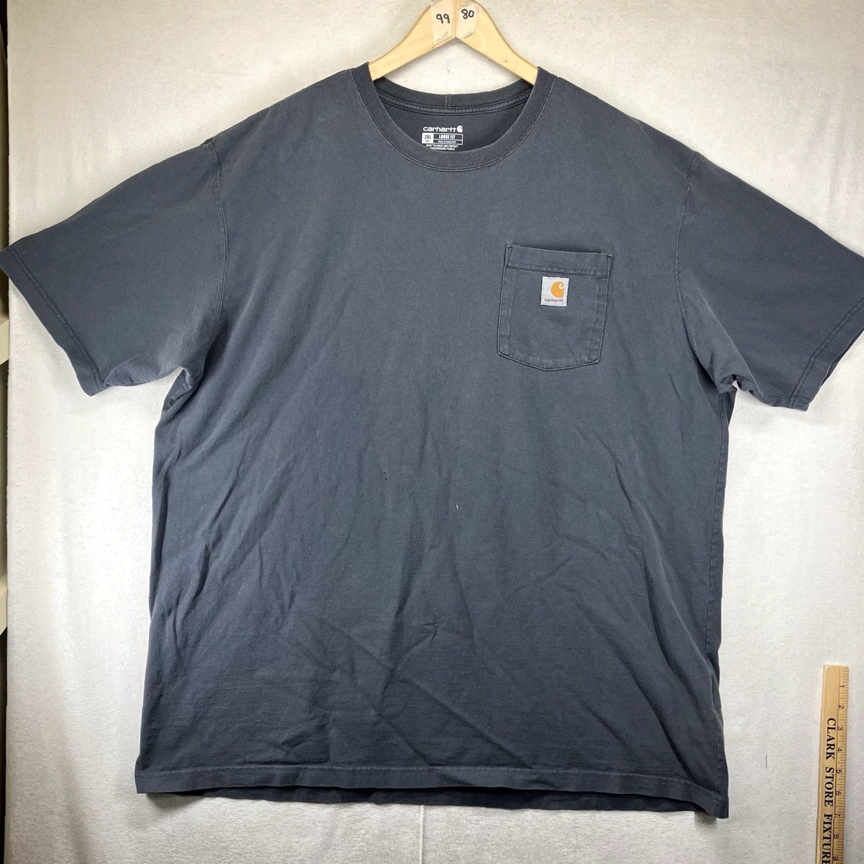 Carhartt VINTAGE Carhartt Mens Blue Stone 2XLT TALL Short Sleeve T-Shirt Loose Fit All Cotton Size US XXL / EU 58 / 5 - 2 Thumbnail