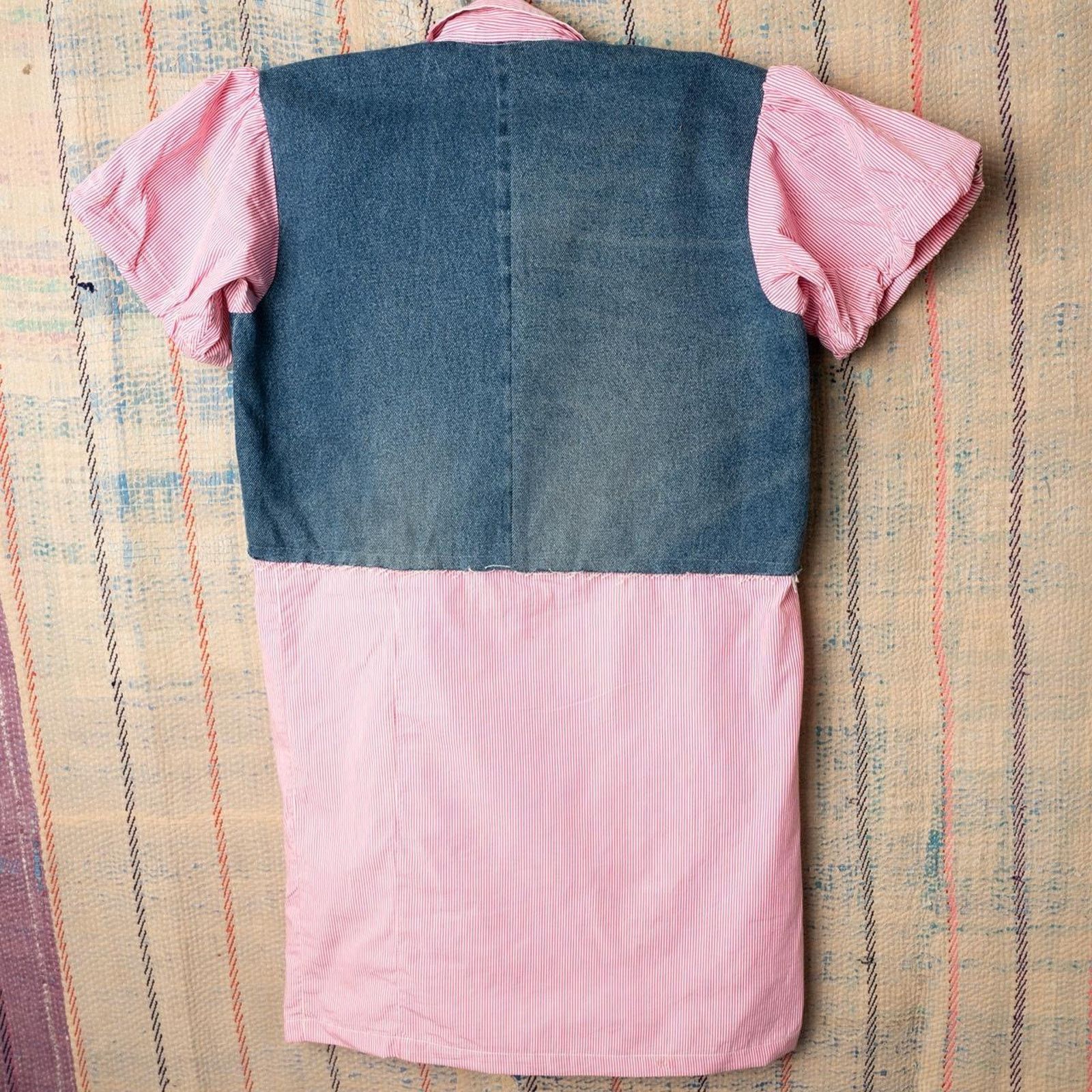 Other Custom reworked denim patchwork shirt / Hybrid Polo Top Size S / US 4 / IT 40 - 2 Thumbnail