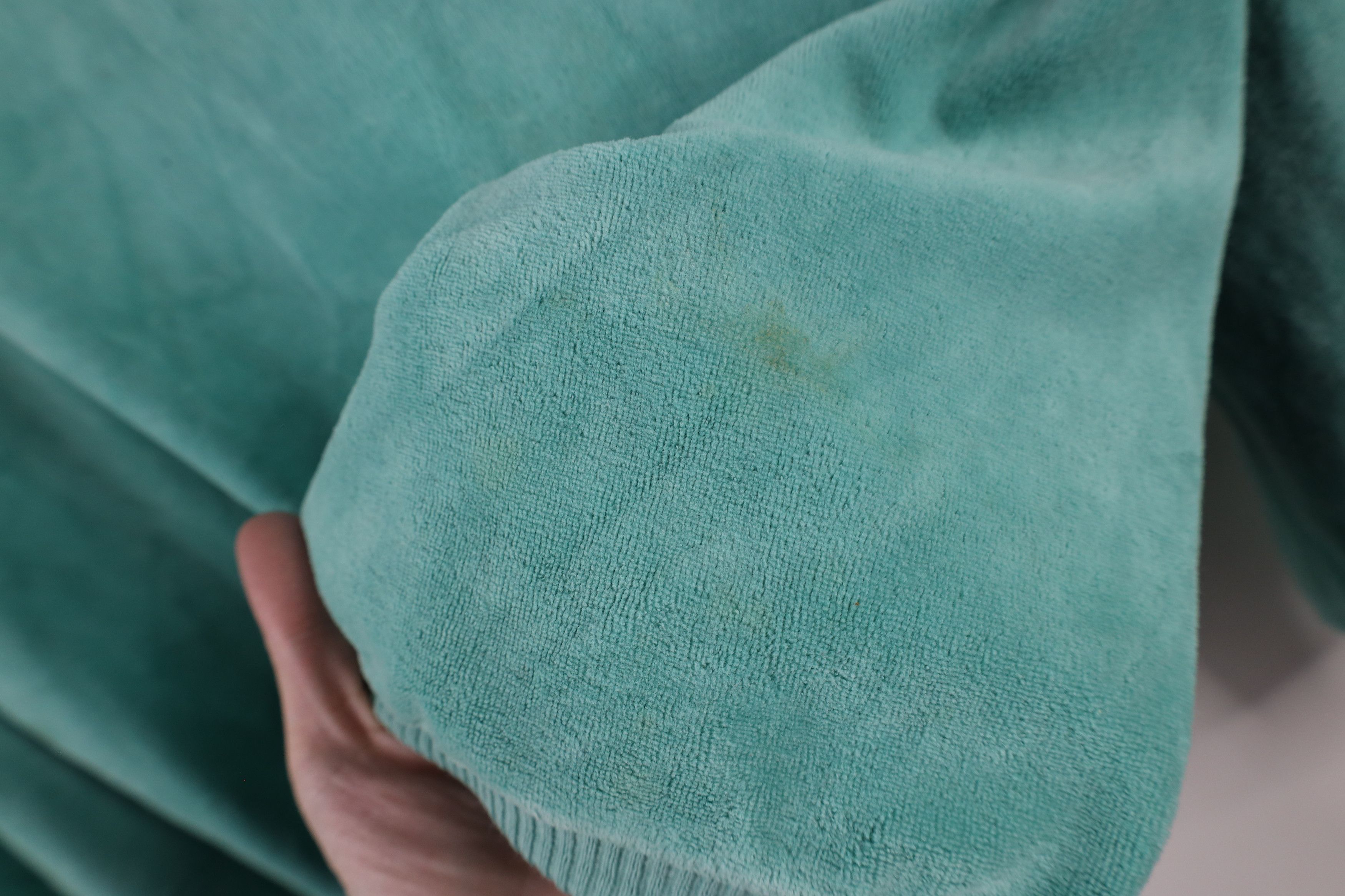 Vintage Vintage 70s Streetwear Blank Velour Sweater Teal USA Size L / US 10 / IT 46 - 4 Thumbnail