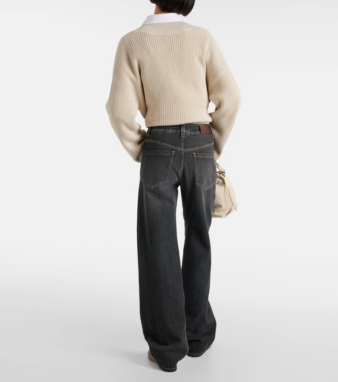 Brunello Cucinelli Brunello Cucinelli black wash wideleg jeans Size 26" / US 2 / IT 38 - 2 Thumbnail