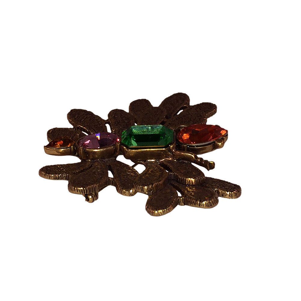 Oscar De La Renta Oscar Renta Cut Out Lace Metal Butterfly Statement Brooch Size ONE SIZE - 2 Thumbnail
