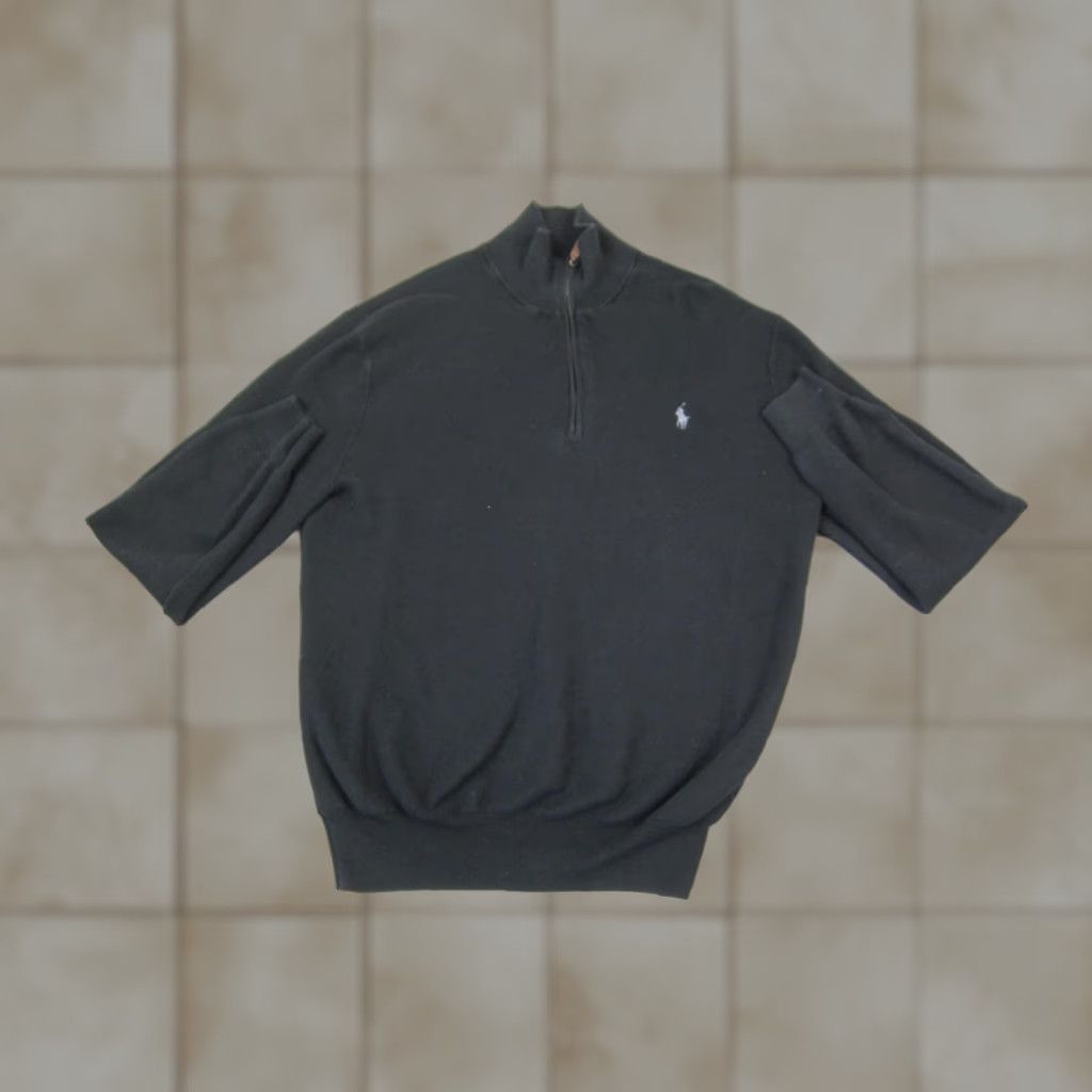 Polo Ralph Lauren Polo Ralph Lauren Sweatshirt XL Black Knit Zip 1/4 Mock Neck Logo Mens 90s Style Pullover Knit Sweatshirt Size US XL / EU 56 / 4 - 1 Thumbnail