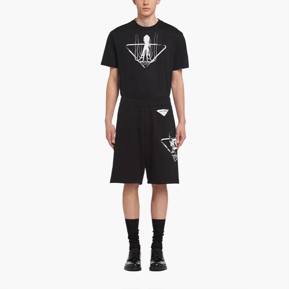 Prada Prada Lanternfish Print Combed Cotton Black L Shorts Size US 34 / EU 50 - 7 Thumbnail