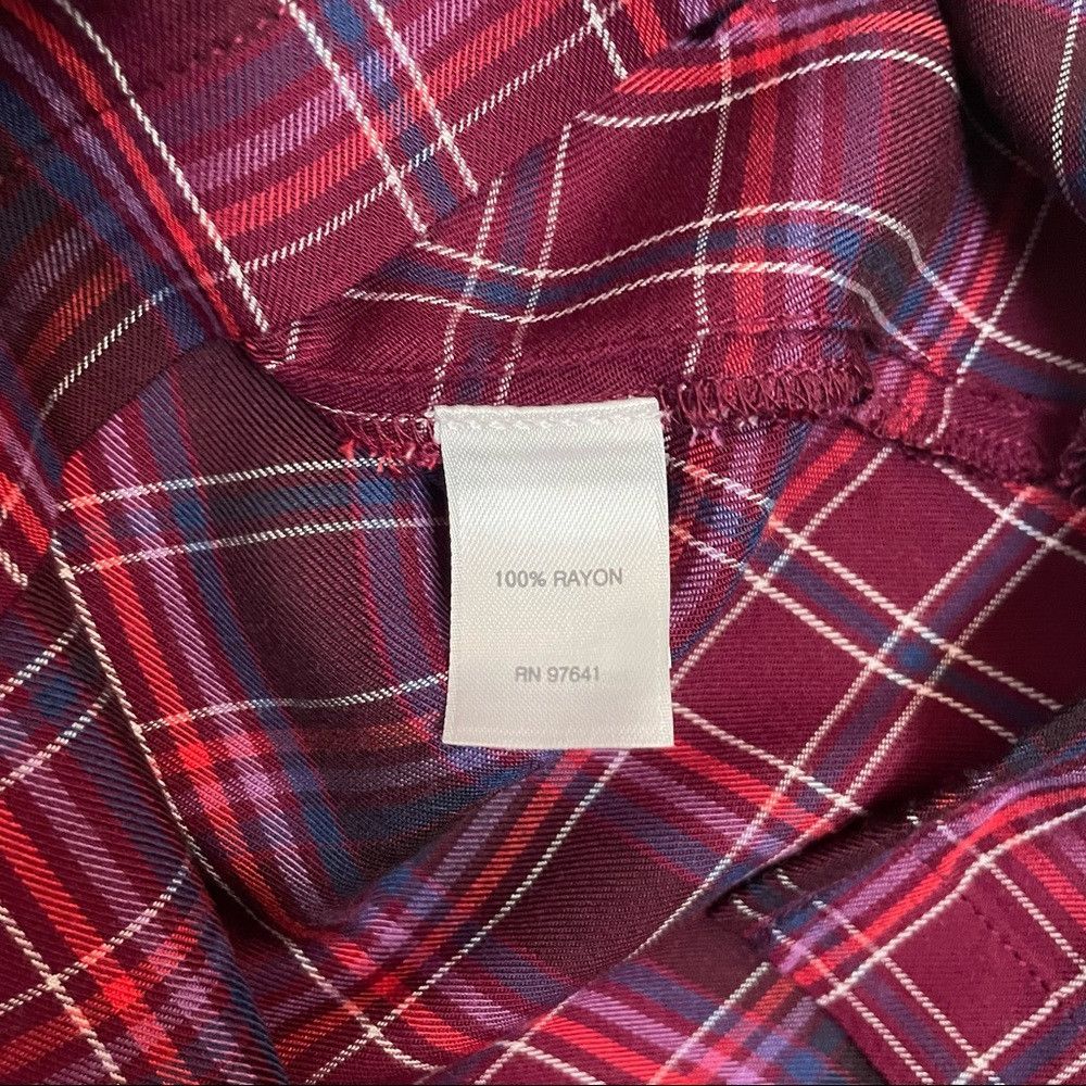 J. Jill J. Jill Red Plaid Tartan Boat Neck Blouse Size M Petite Size M / US 6-8 / IT 42-44 - 8 Thumbnail
