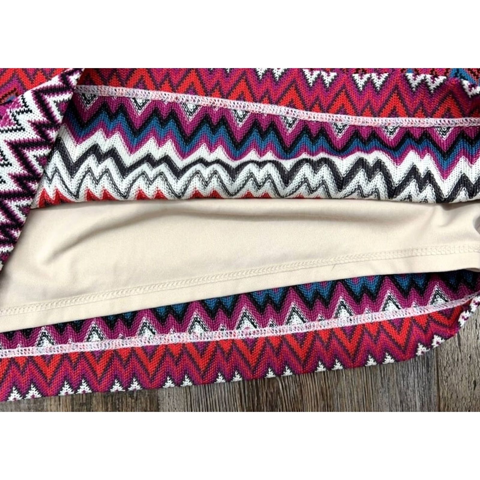 Express Express Skirt Womens XS Multicolored Chevron Knit Bodycon Mini Size 26" / US 2 / IT 38 - 5 Thumbnail