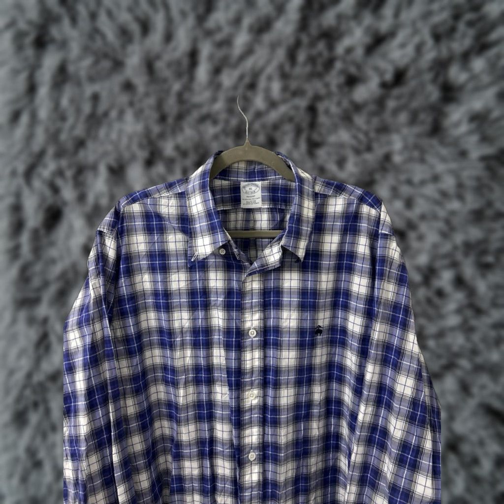 Brooks Brothers VINTAGE Brooks Brothers Original Polo Shirt Mens XL Blue Plaid Regent Button-Down Collar Size US XL / EU 56 / 4 - 1 Thumbnail
