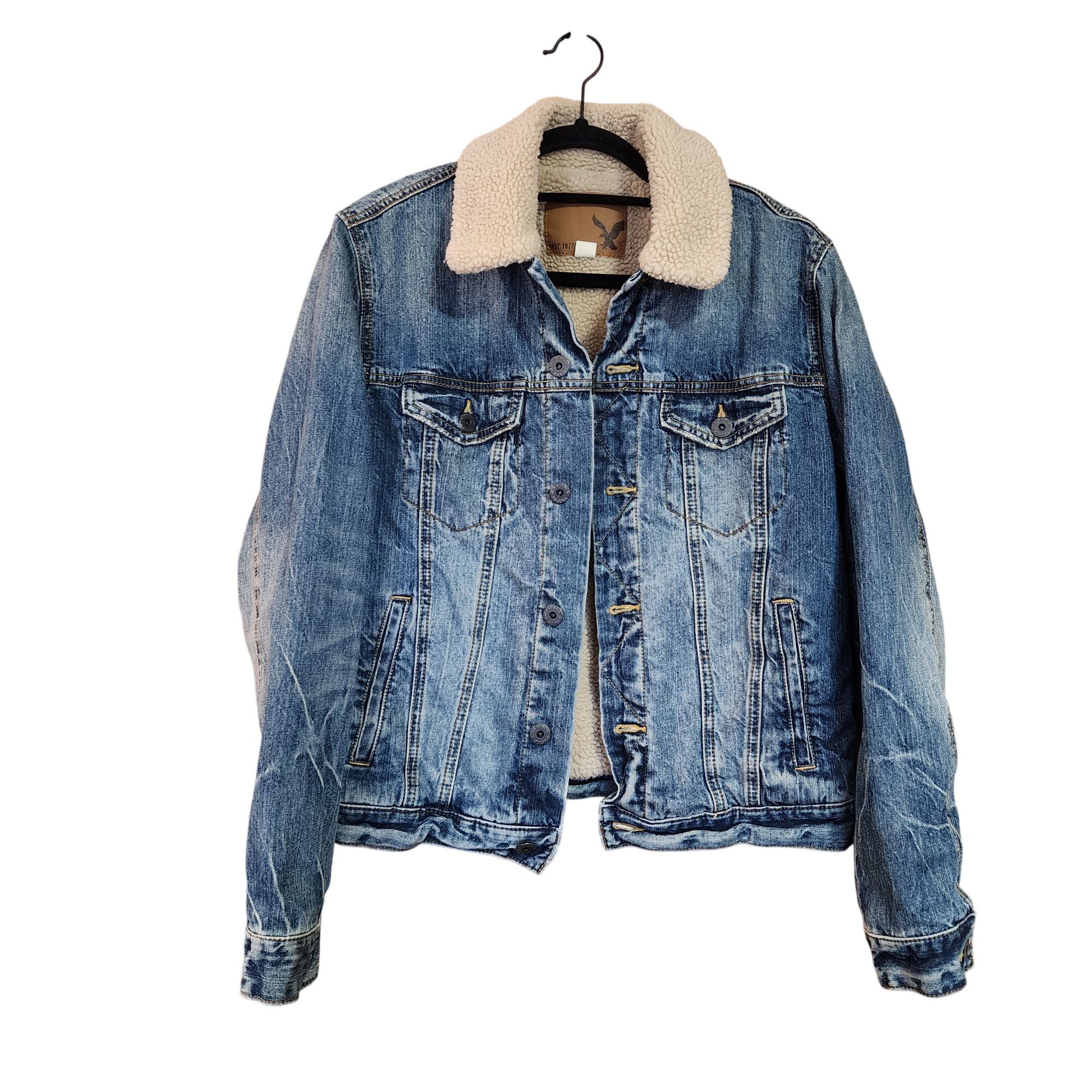 American Eagle Outfitters American Eagle Outfitters men's sherpa-lined denim trucker j Size US M / EU 48-50 / 2 - 1 Thumbnail