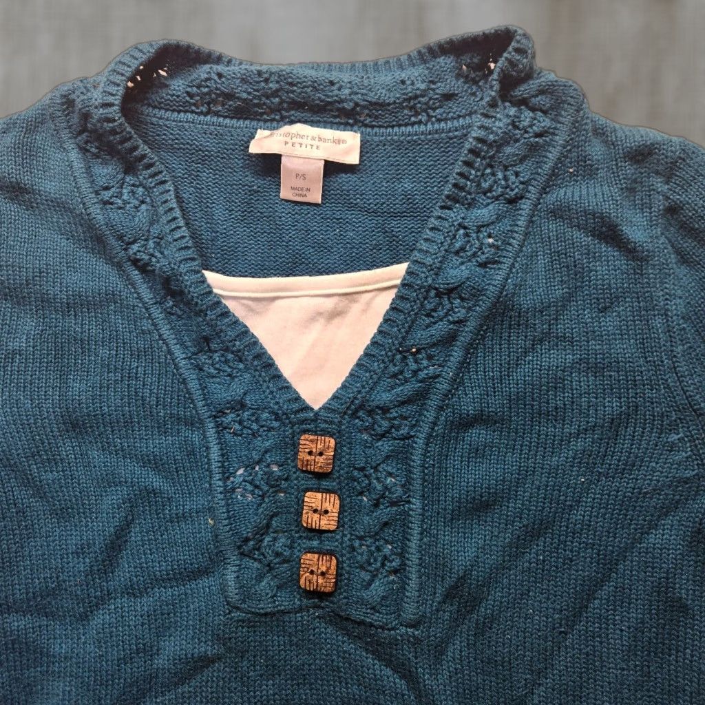 Vintage CHRISTOPHER & BANKS Blue Sweater Pullover Women PS Petite Small Adult Size Petite Short Description Not Included Size S / US 4 / IT 40 - 1 Thumbnail