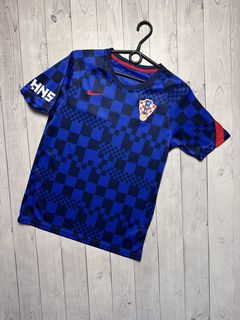 Nike Croatia Soccer Jersey Sz Large Checkered Red White HNS