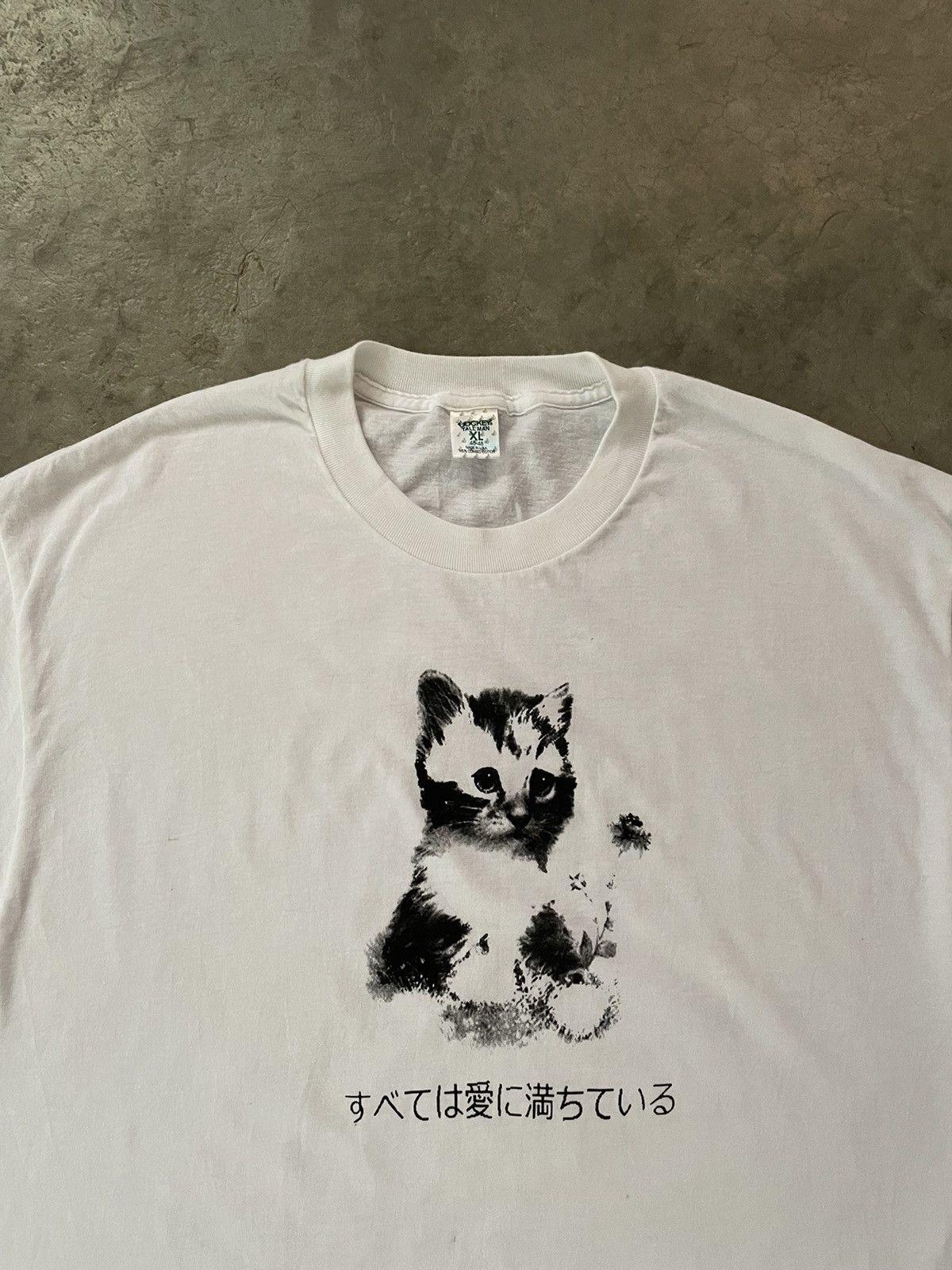 Band Tees × Japanese Brand × Vintage Vintage All Is Full Of Love Cat japanese lettering tee Size US XL / EU 56 / 4 - 2 Thumbnail