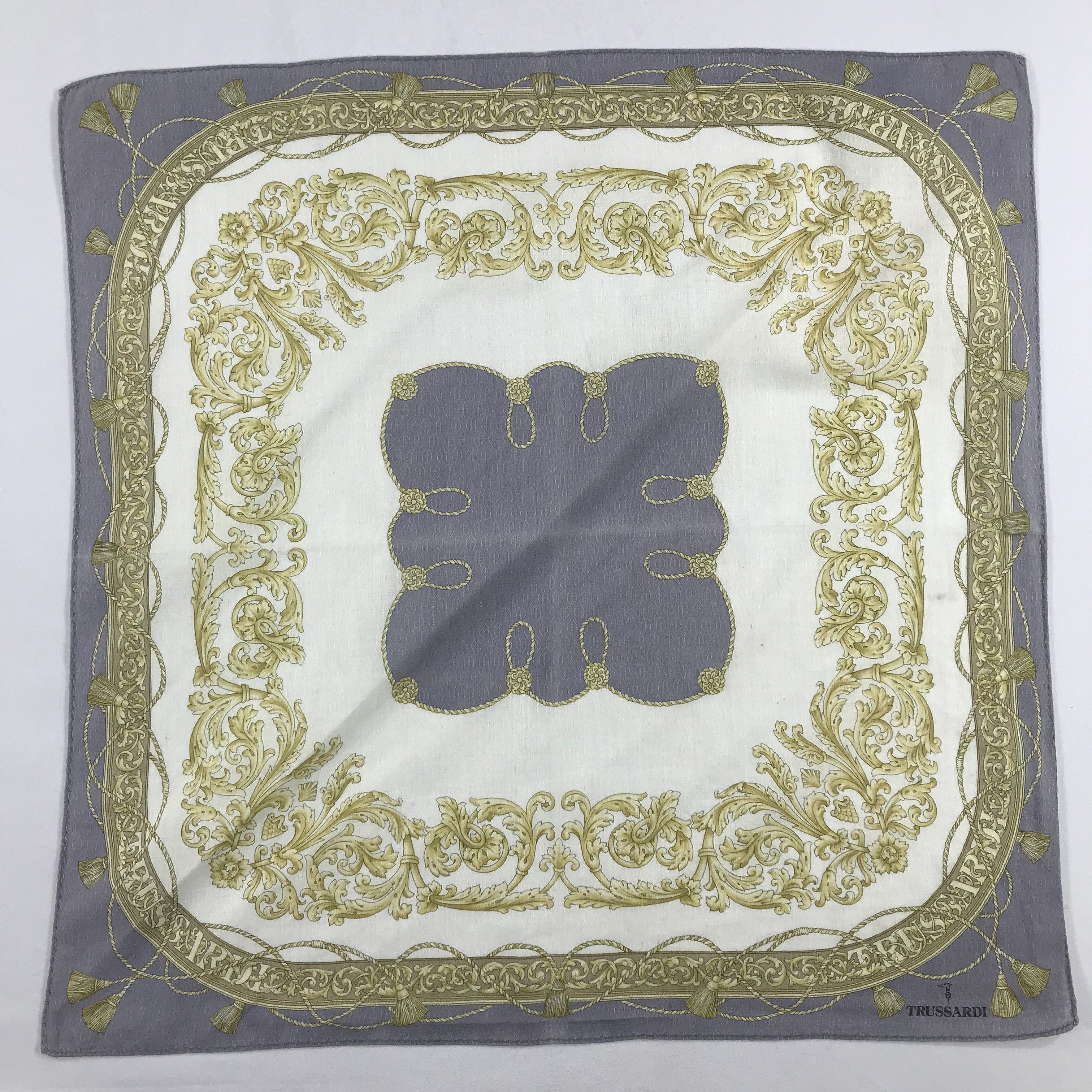 Trussardi × Vintage Trussardi Bandana / Handkerchief / Neckerchief - S2136 Size ONE SIZE - 1 Thumbnail
