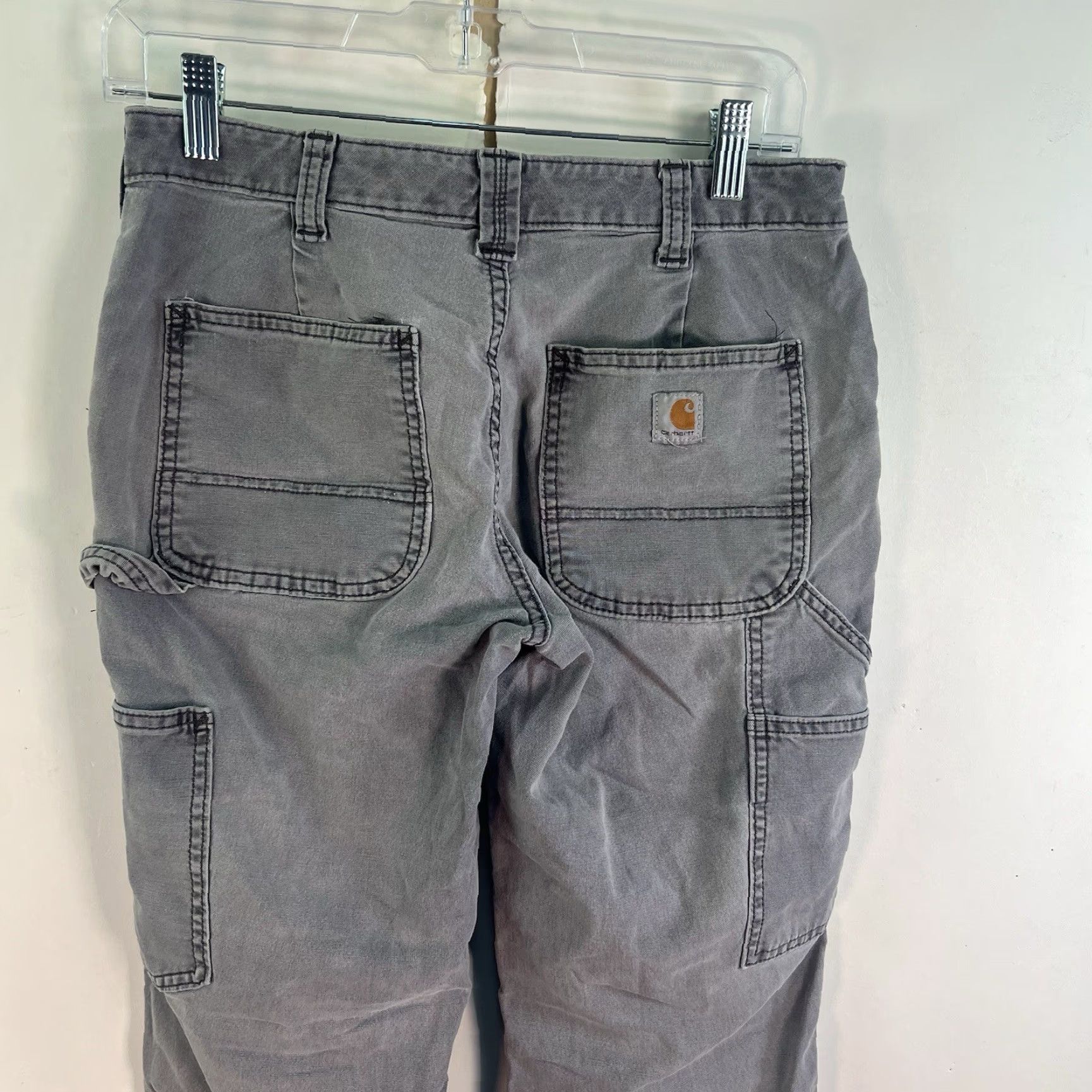 Carhartt Carhartt Women's Canvas Carpenter Pants Size 4S Gray Straight Fit 30X29 5-Pocket Logo Size 27" / US 4 / IT 40 - 6 Thumbnail