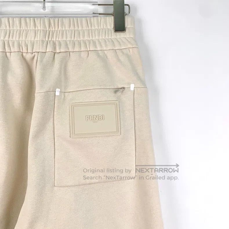 Fendi Fendi Beige side logo letter cotton elastic leg casual spo Size 24" / US 00 / IT 34 - 6 Thumbnail