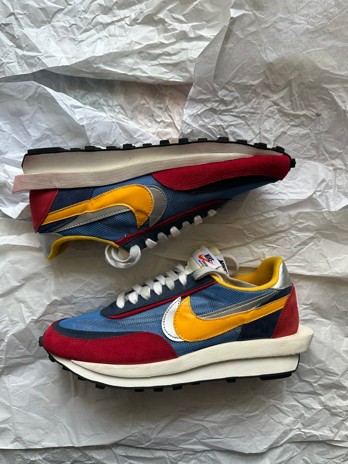 Pre-owned Nike X Sacai Nike Low Waffle Shoes In Blue
