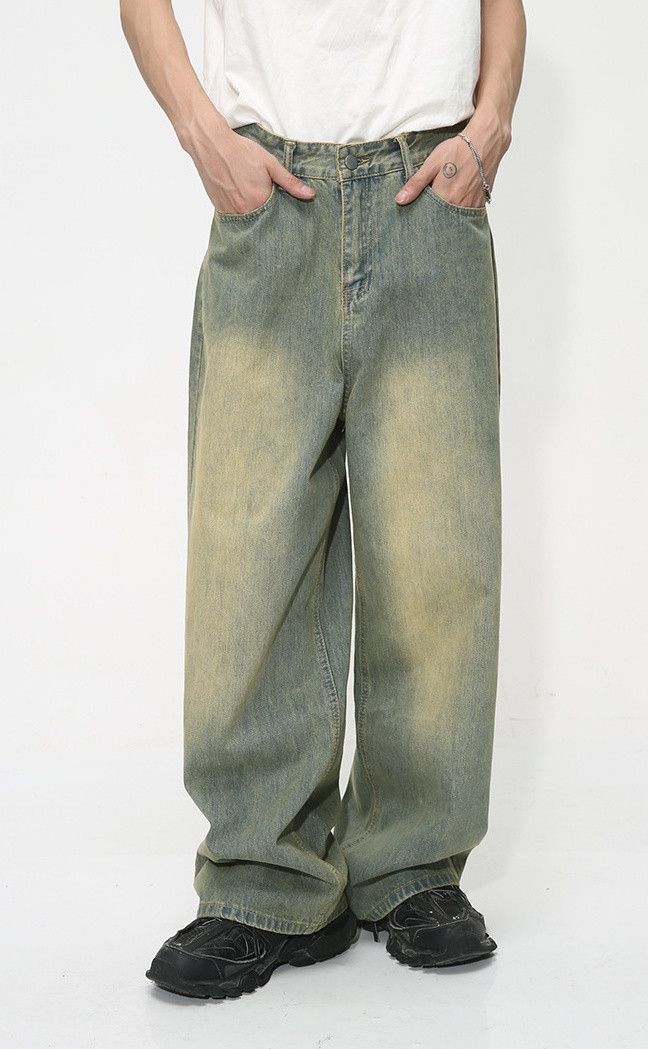 Japanese Brand × Jean Washed distressed loose vintage gradient jeans Size US 32 / EU 48 - 1 Thumbnail
