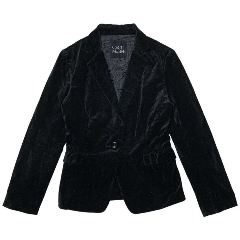 Japanese Brand VINTAGE CECIL MCBEE VELVET FORMAL BLAZER BLACK Size US S / EU 44-46 / 1 - 1 Thumbnail
