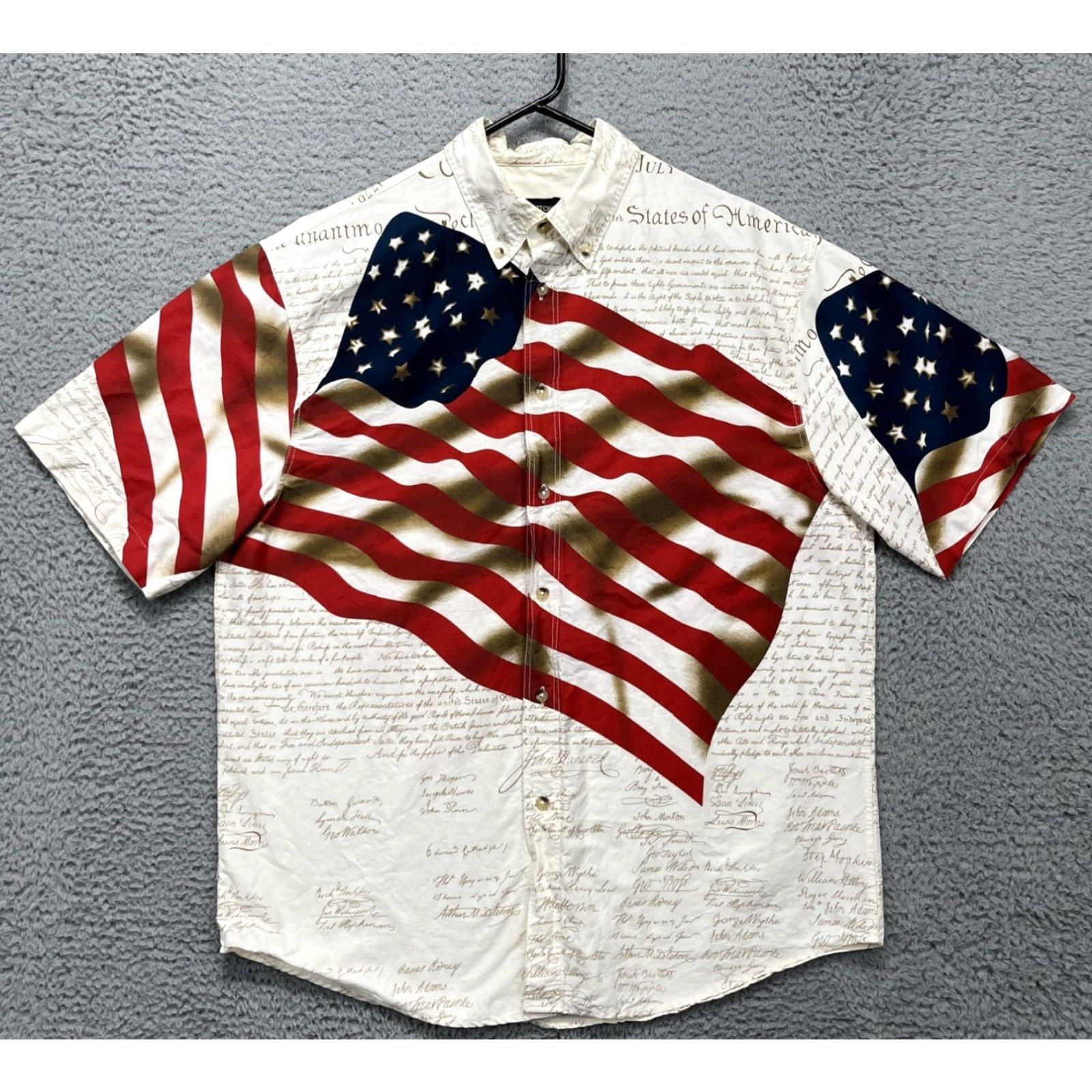 Cotton Traders Cotton Traders Shirt Mens Large Patriotic USA Flag All Over Print Button Up Size US L / EU 52-54 / 3 - 2 Thumbnail