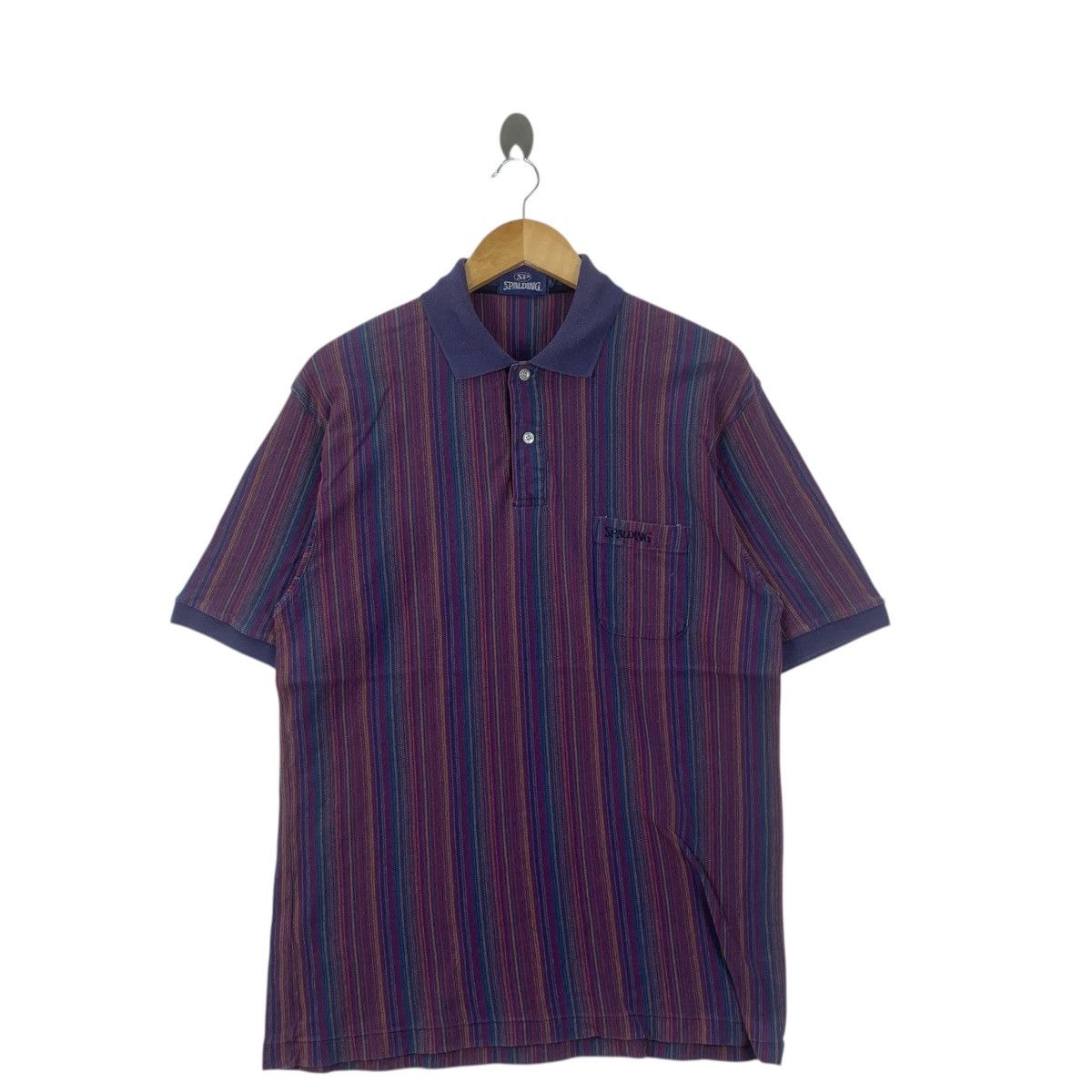 Spalding Vintage SPALDING USA Sportswear Striped Polo Tee Shirt Size US M / EU 48-50 / 2 - 3 Thumbnail