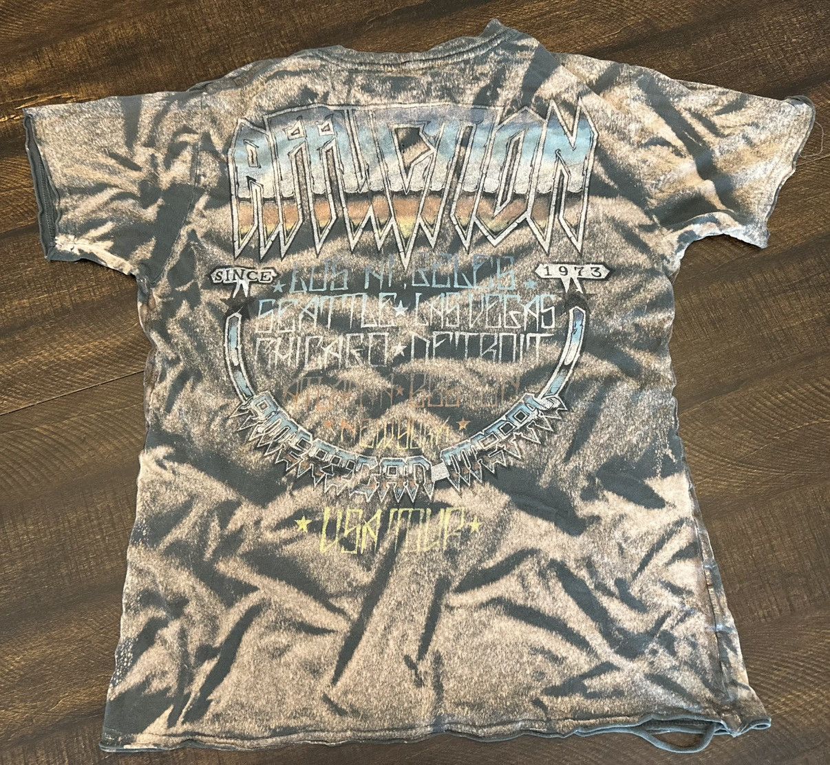 Affliction Affliction Women’s Distressed AOP S/S Shirt-Size Medium Size M / US 6-8 / IT 42-44 - 5 Thumbnail