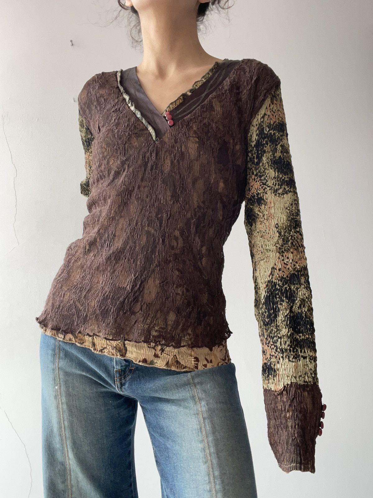 Vintage Italian blouse Size L / US 10 / IT 46 - 2 Thumbnail